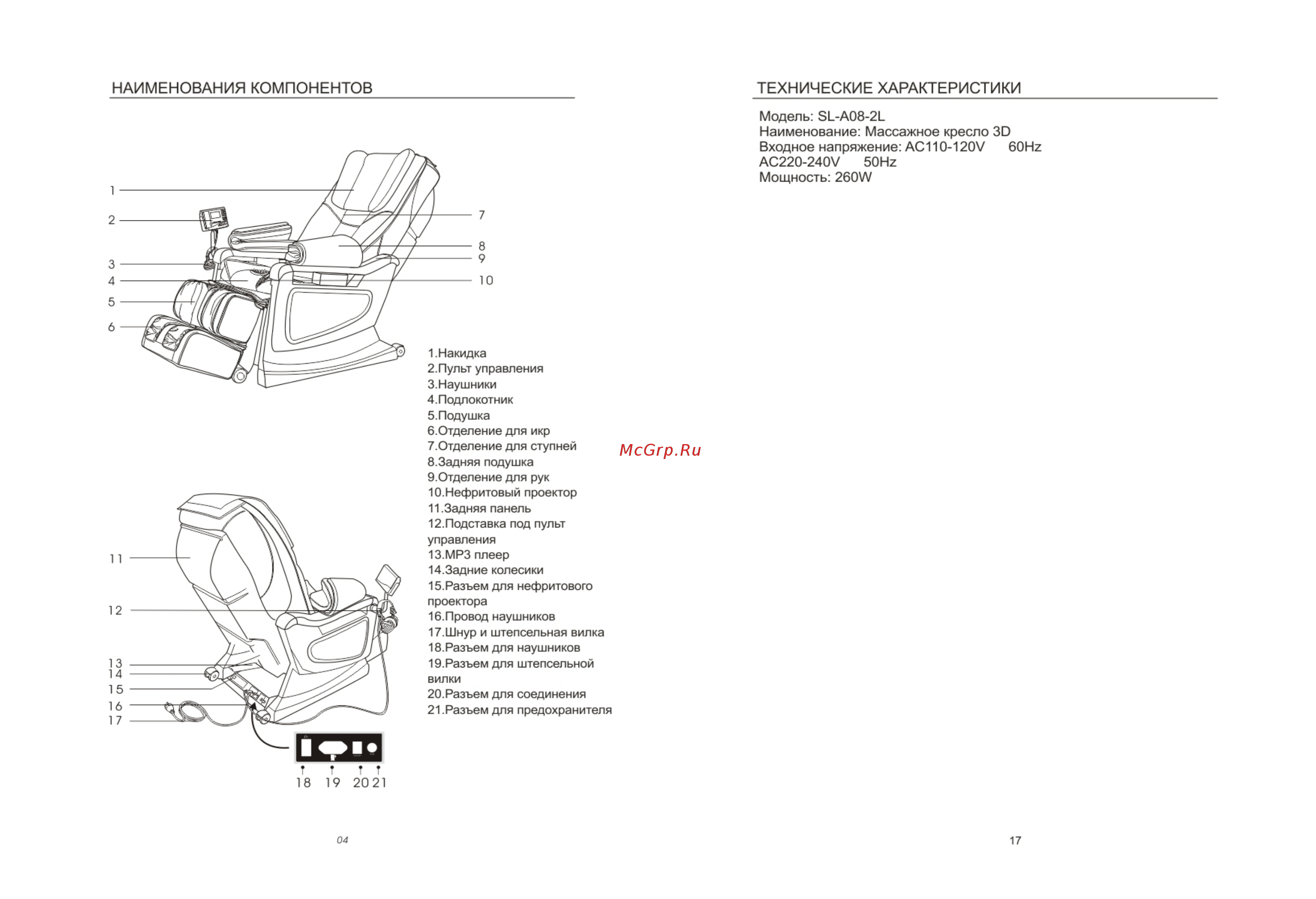 iRest SL-A08-2L [5/11] Наименования компонентов технические характеристики