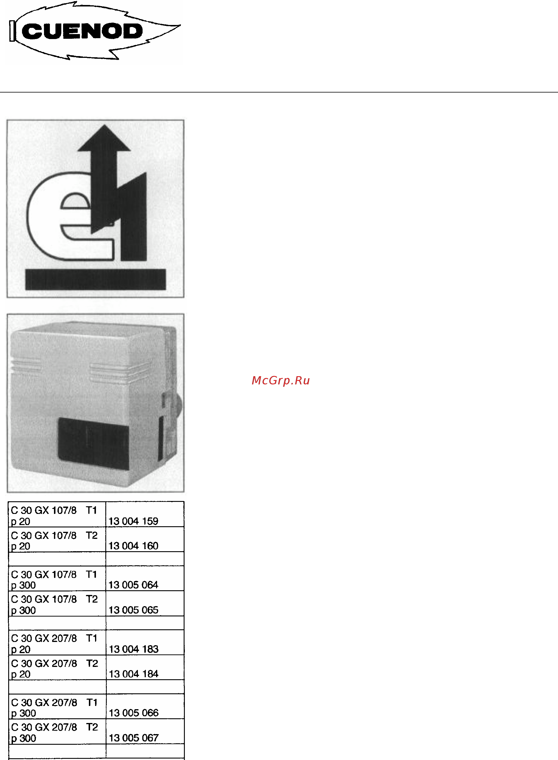 Cuenod C 30 GX 207/8 T1 Инструкция по эксплуатации онлайн [19/31] 364947