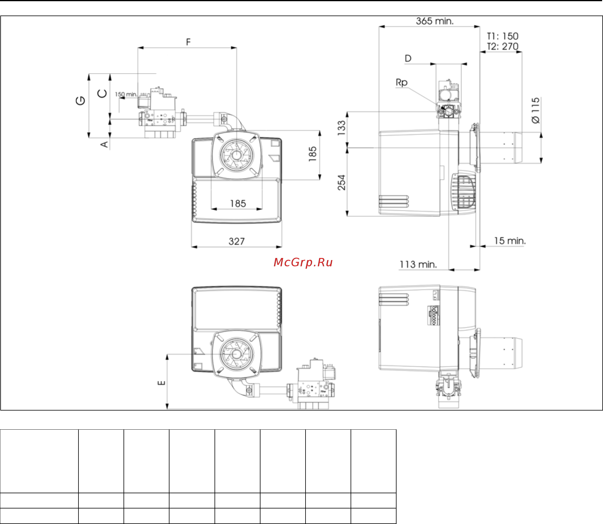 Cuenod NC 21 GX 507 T1 [7/20] Encombrement dimensions dimensioni d ingombro dimensiones medidas space requirements and dimensions maßbild und abmessungen чертеж с размерами