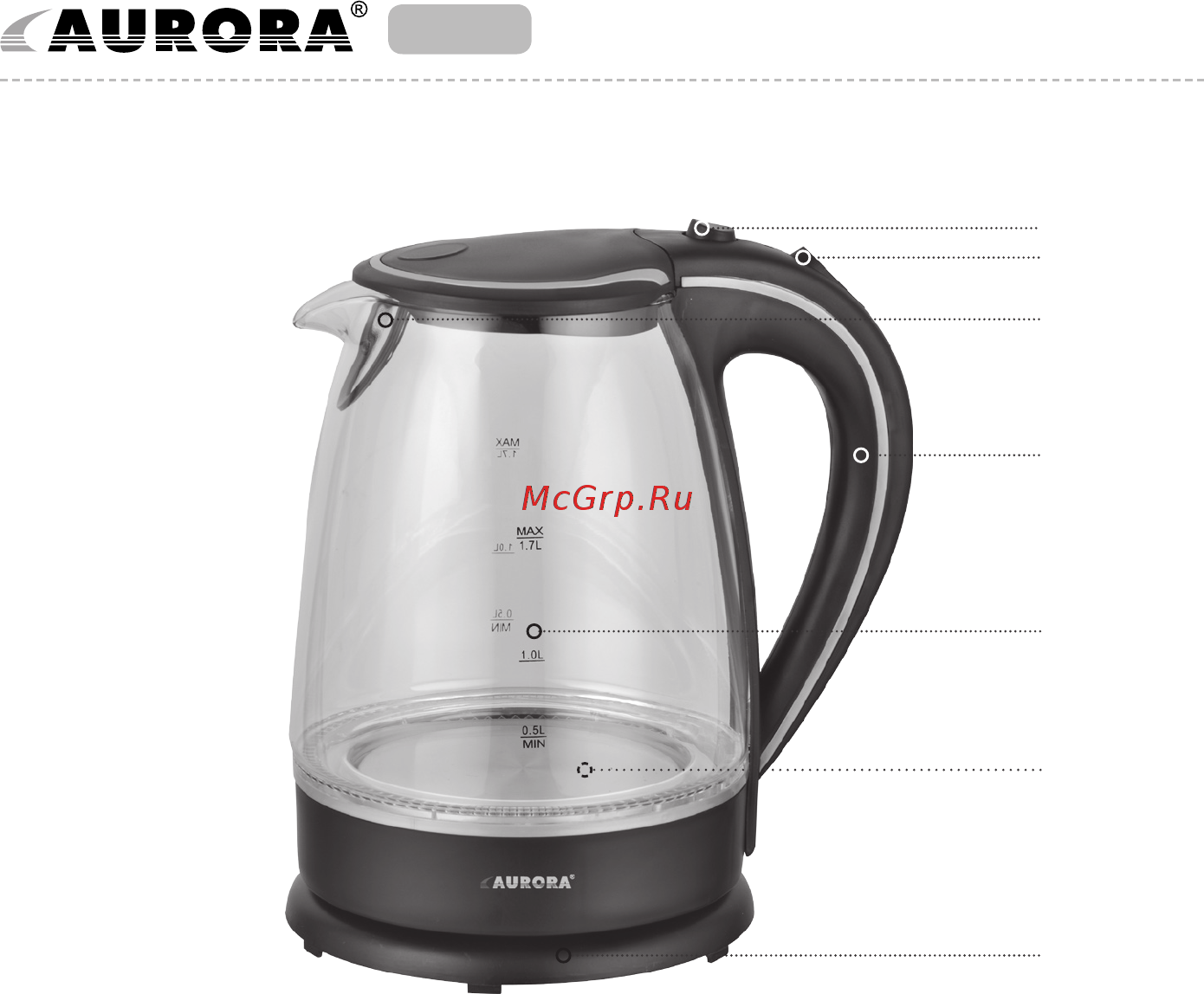 Aurora AU 3406 [2/10] Cordless jug kettle