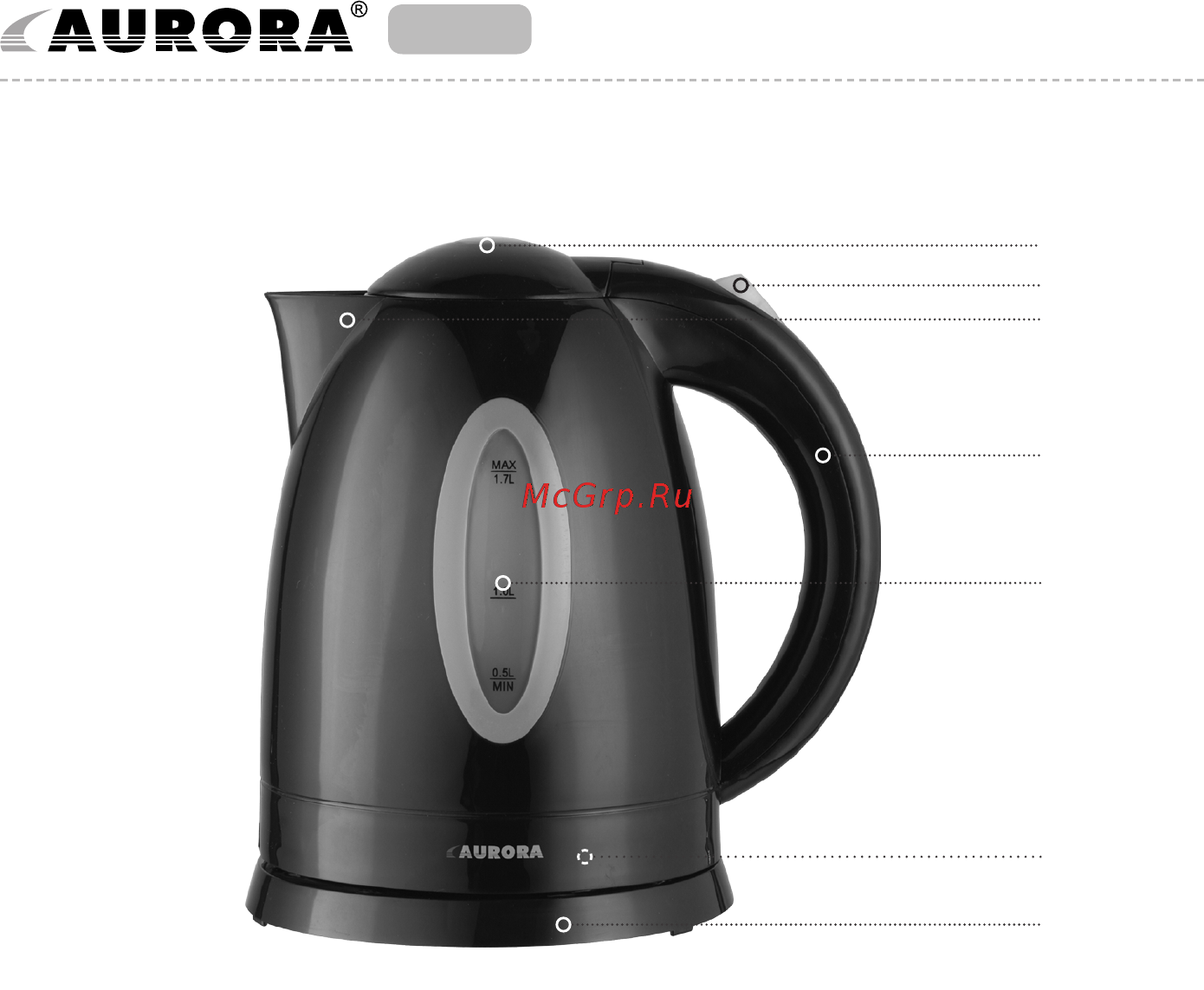 Aurora AU 3401 [2/10] Cordless jug kettle