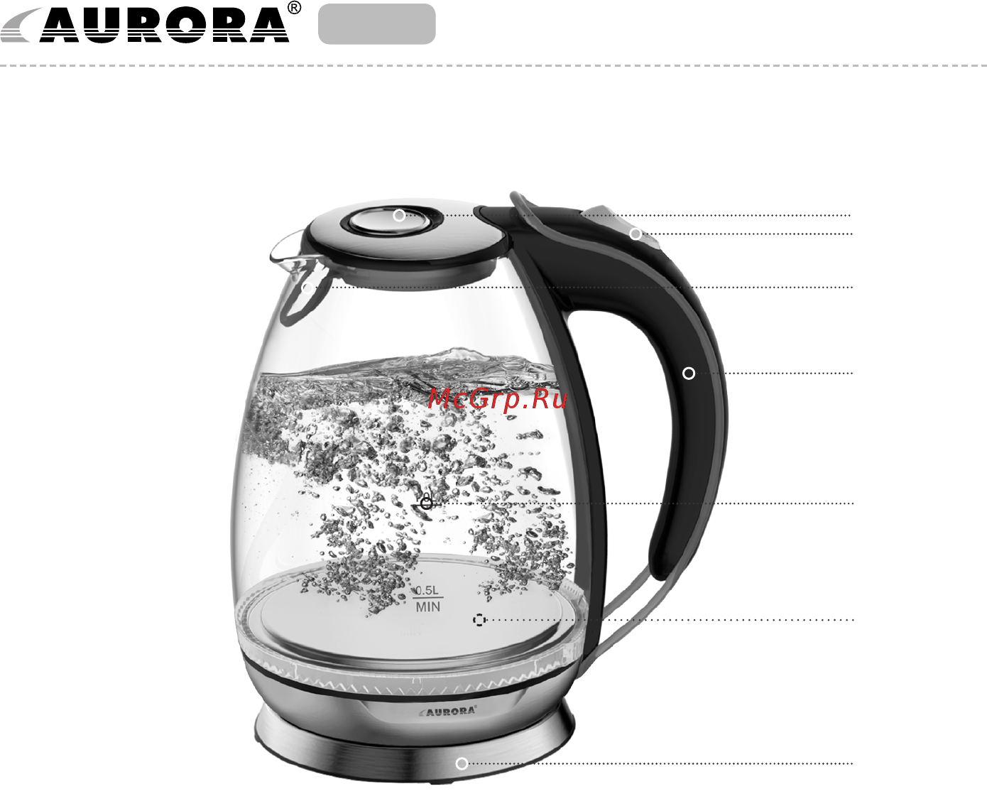 Aurora AU 3508 [2/10] Cordless jug kettle