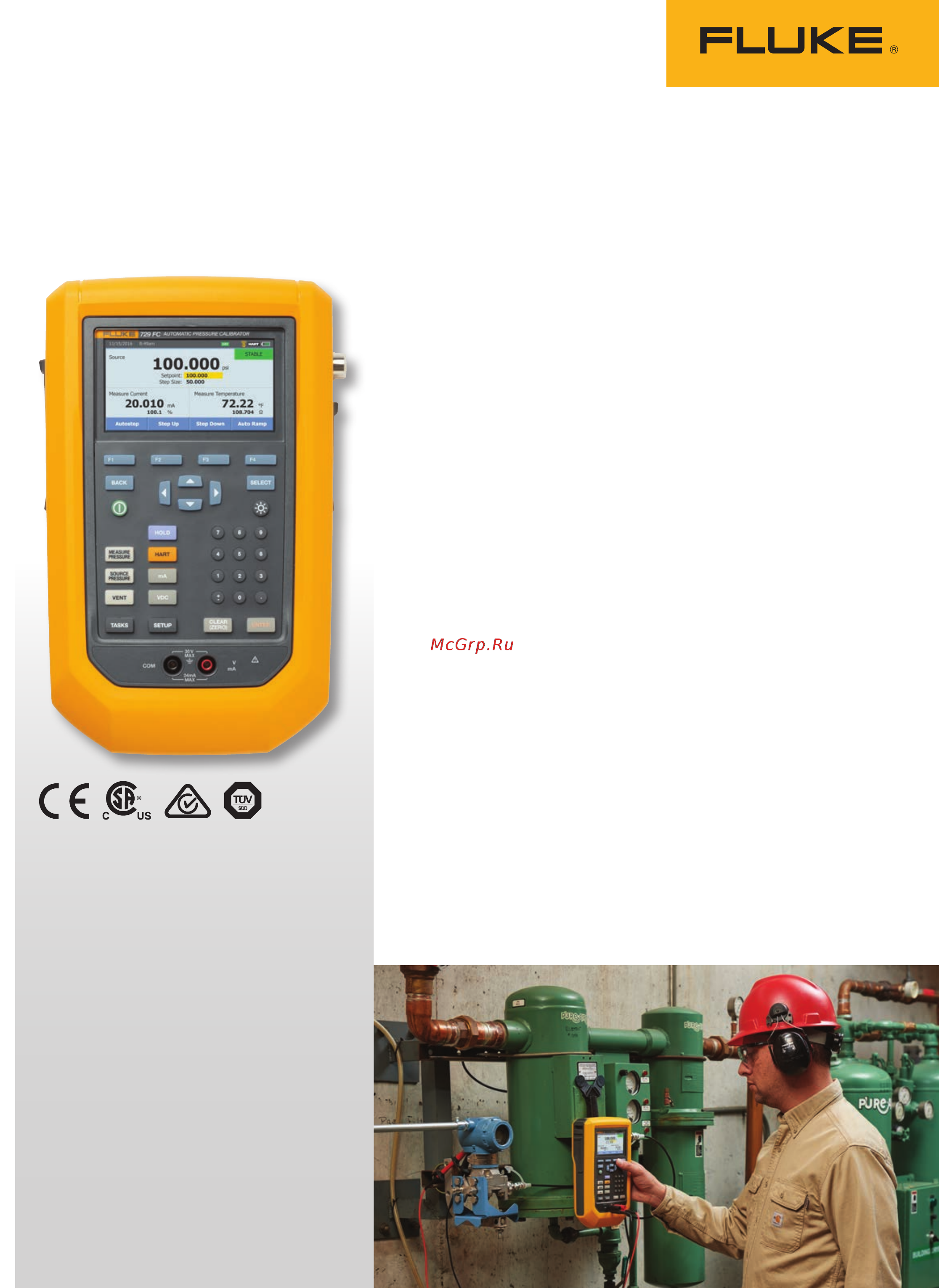 Fluke 729 729 Pressure Calibrator _ Спецификация онлайн