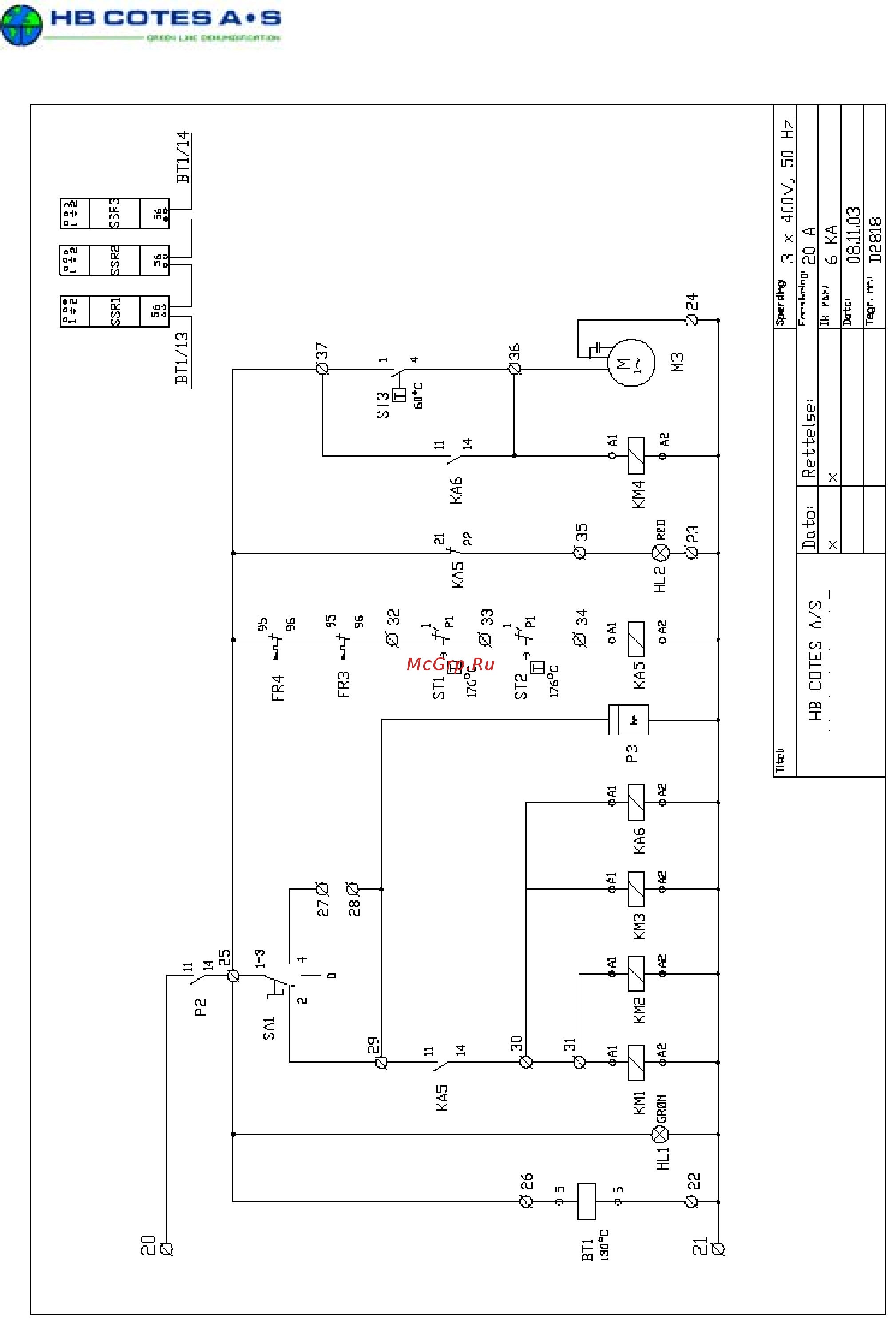 Cotes CR 1200 [12/29] Электрическая схема цепь управления