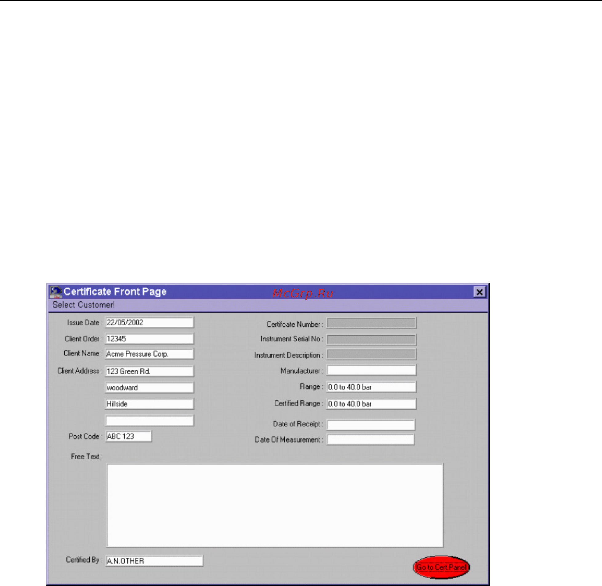 Fluke P3200 [39/46] Managing a certificate front page