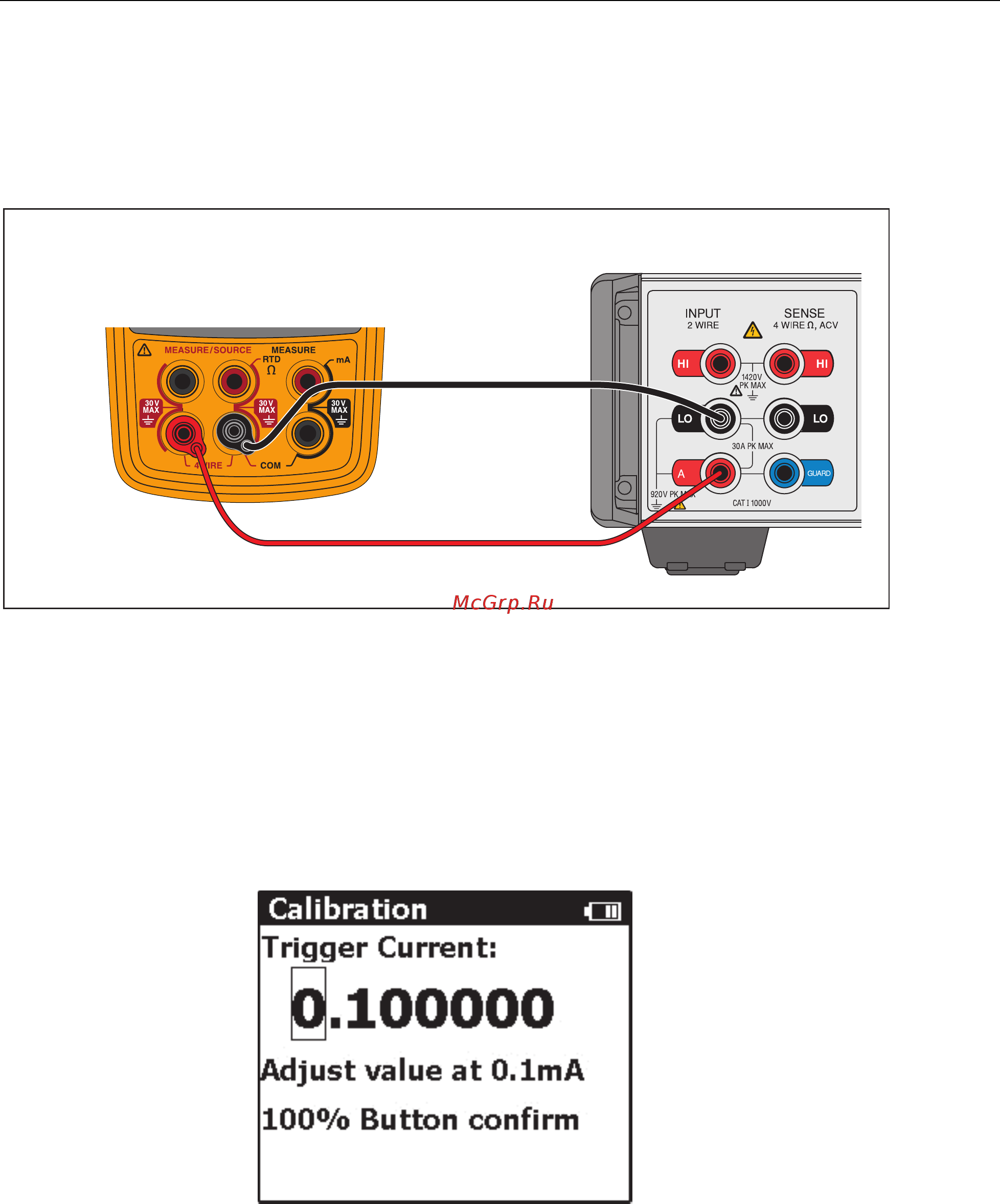 Fluke 712B [31/50] Adjust trigger current for ohms measure
