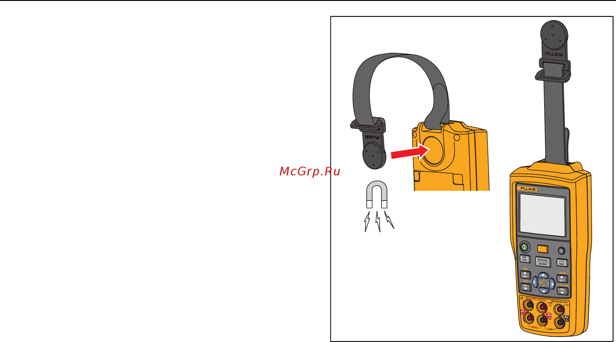 Fluke 712C [23/42] Magnet mounting and hanging strap