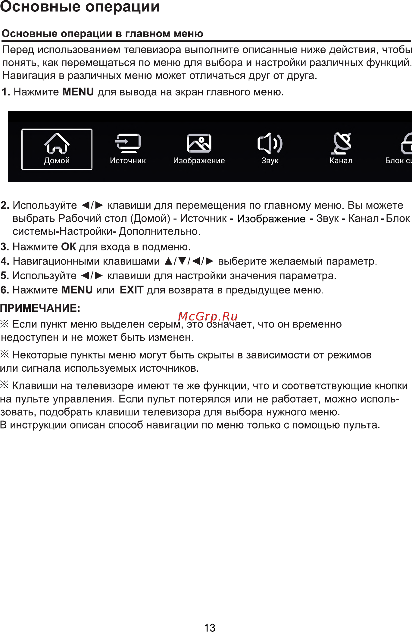 NATIONAL NX-40TFS110 [14/44] Основные операции