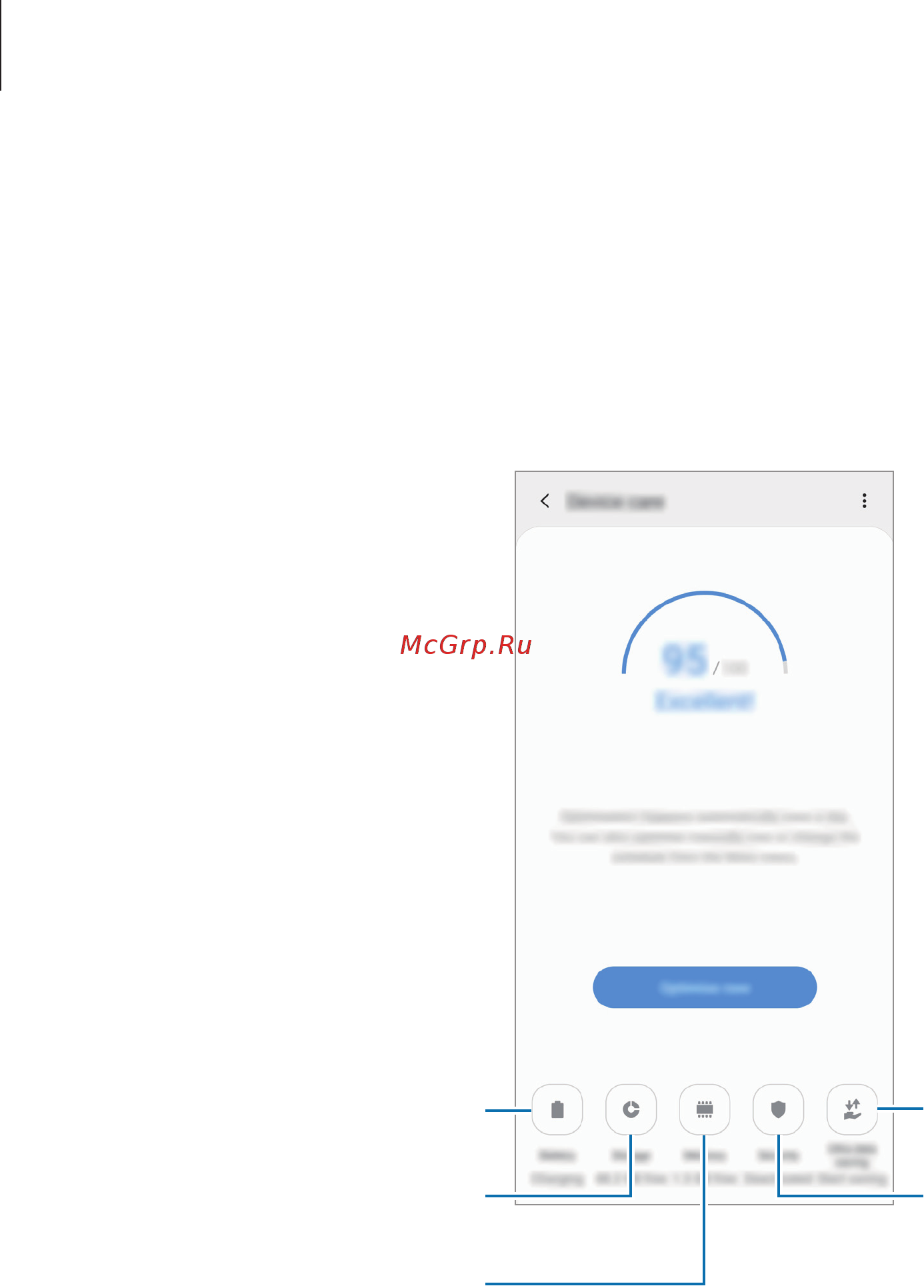 Samsung Galaxy A50 SM-A505FZKUSER [207/222] Using the quick optimisation feature