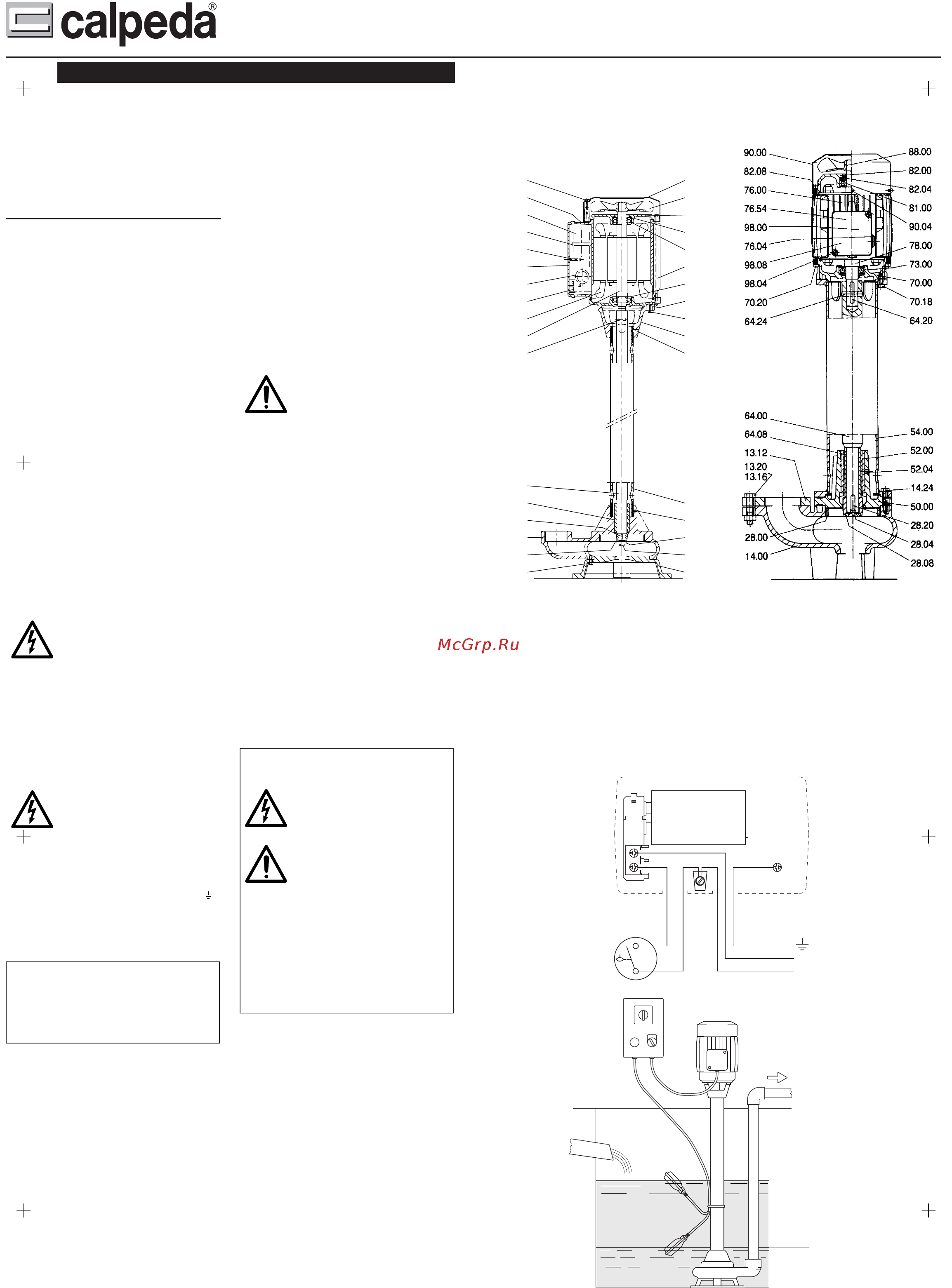 CALPEDA VAL 30/750/A [3/4] Schaltbilt für einphasen wechselstrompumpen valm scm mit schwimmerschalter schéma électrique pompes monophasées valm scm avec interrupteur à flotteur