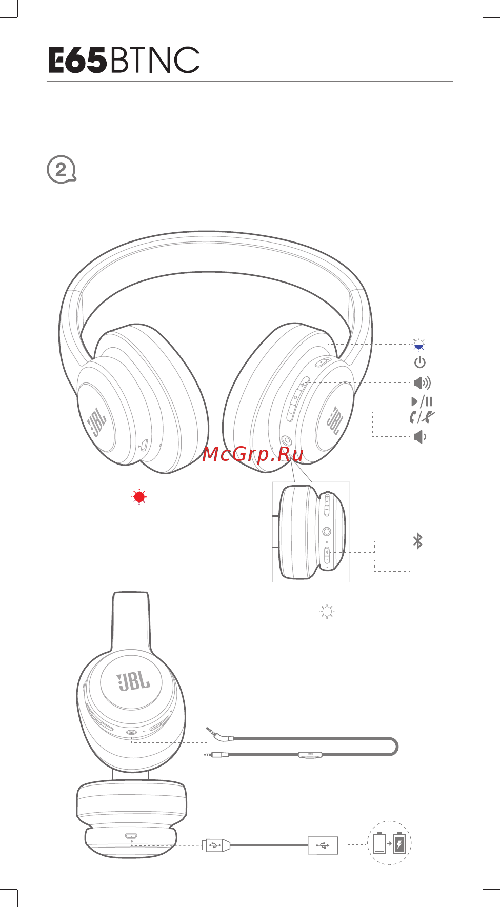 JBL E65BTNC Blue [3/17] Quick start guide guide de démarrage rapide