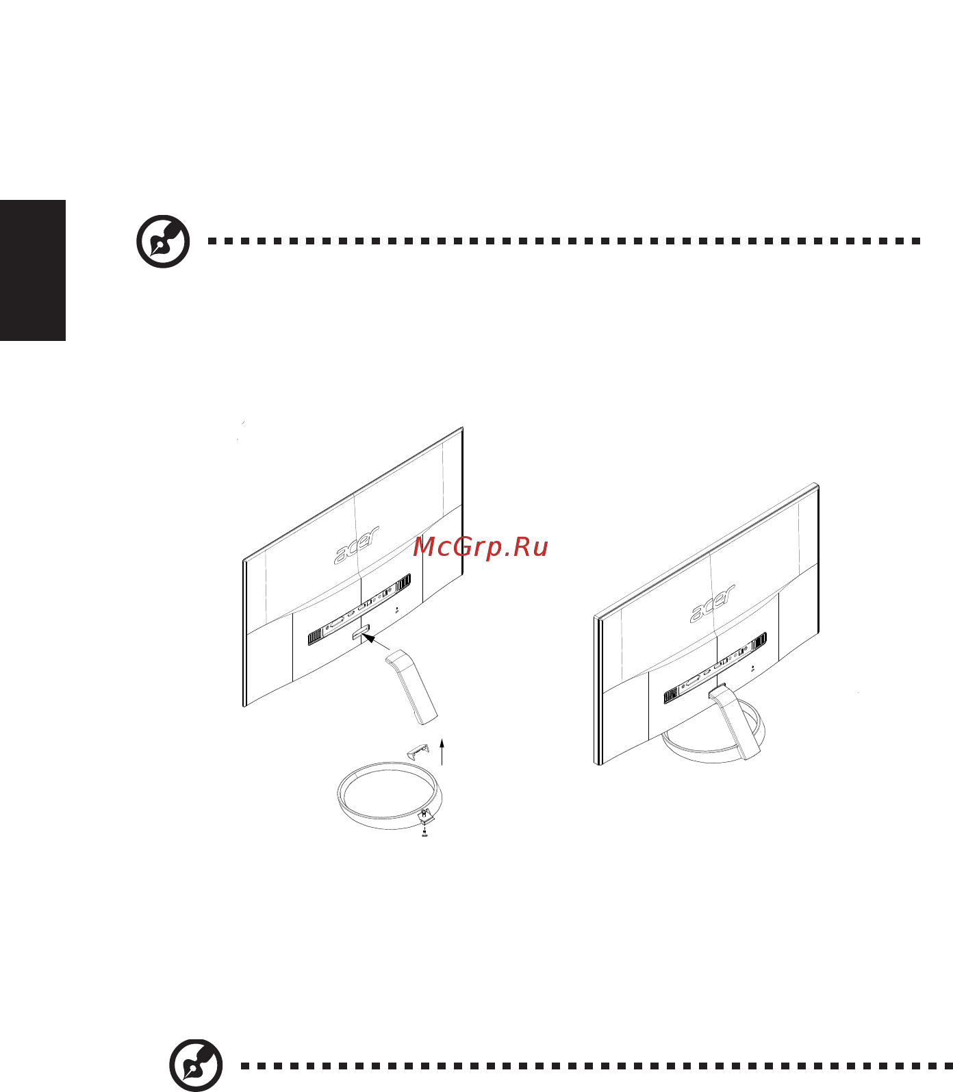Acer H7 H277HK UM.HH7EE.027 [14/29] Прикрепление подставки для выбранных моделей