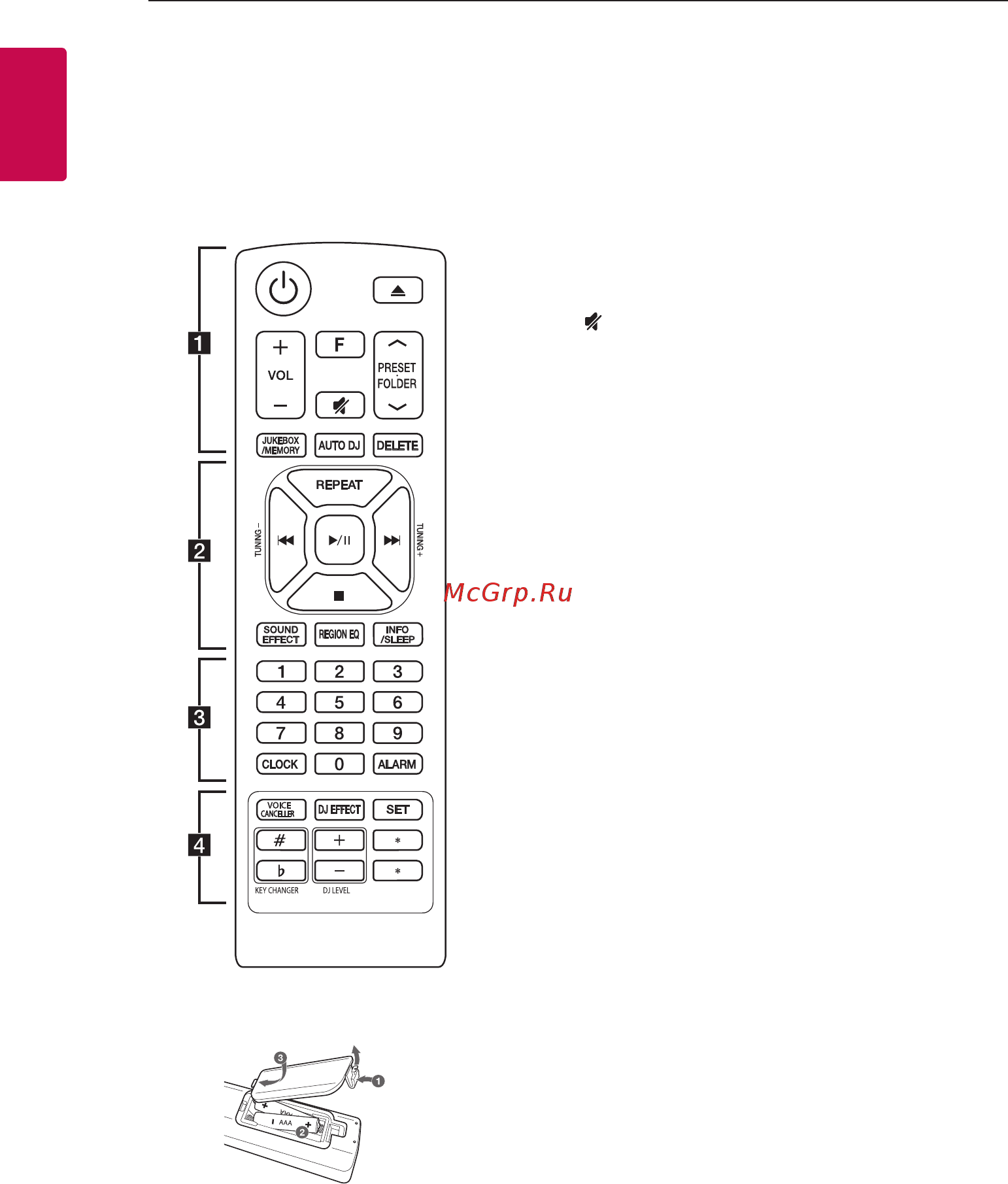LG OM6560 500Вт черный [8/40] Пульт дистанционного управления