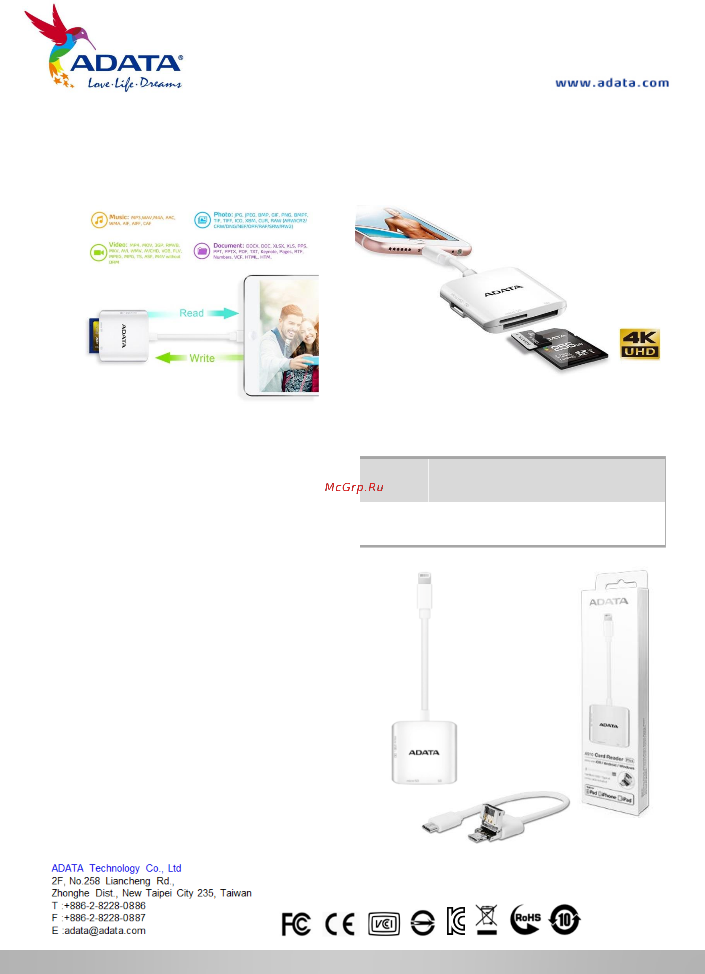 ADATA ALRAI910CWH Белый [2/2] Dual card slots more content and capacity