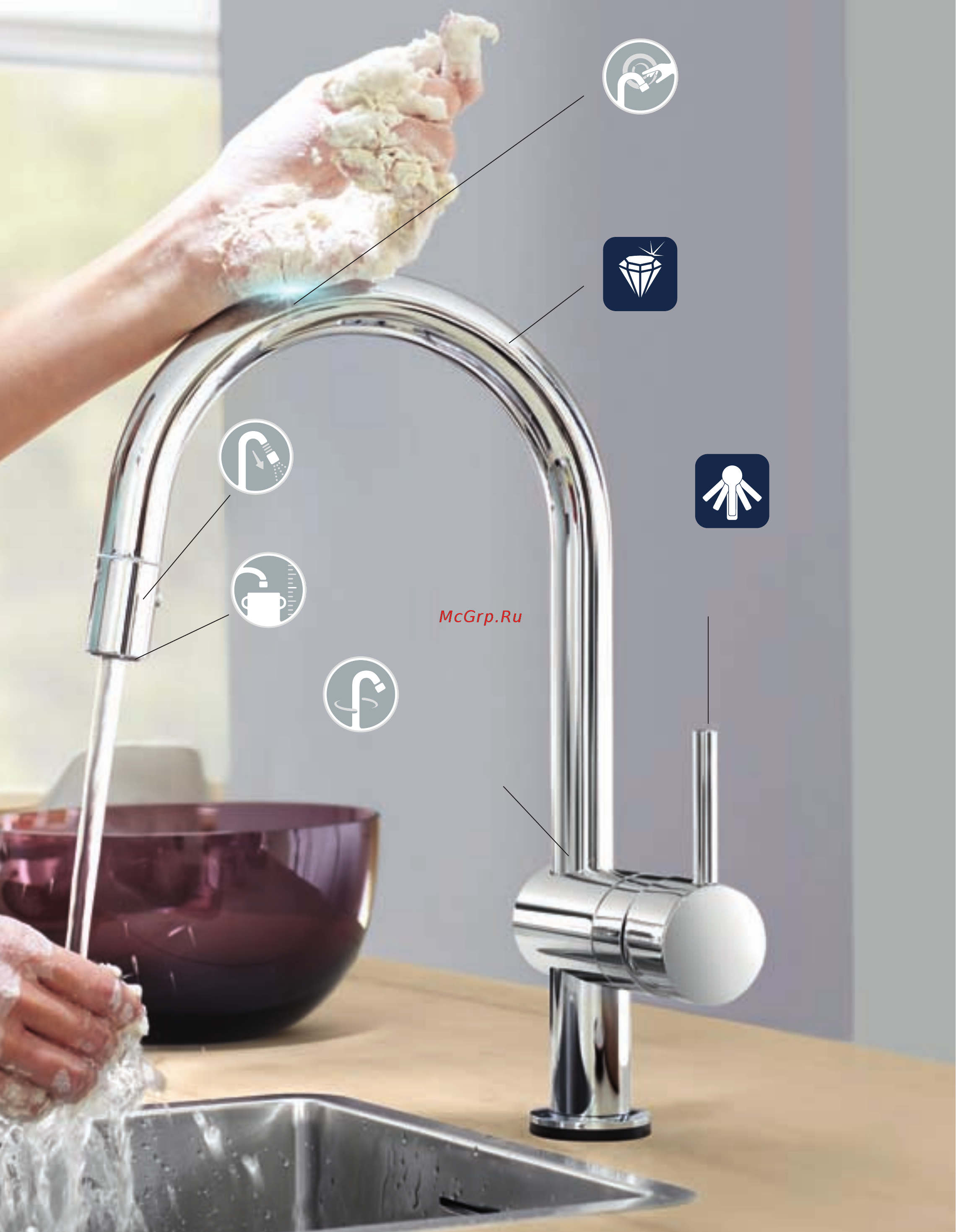 Grohe Minta Touch 31360001 хром Инструкция по эксплуатации онлайн [3/12] 371263