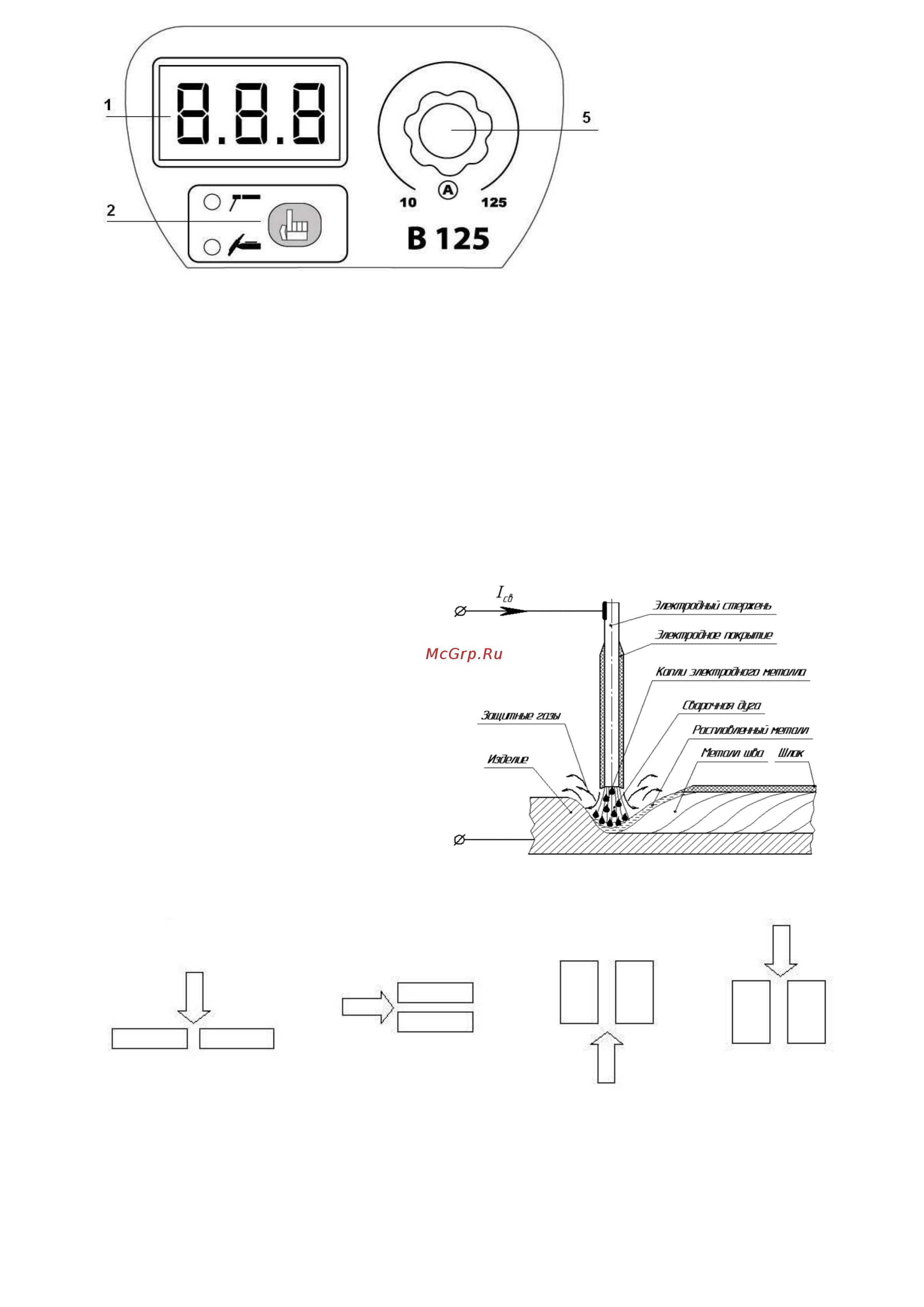 Quattro Elementi B 225 225 А ПВ 80% TIG-Lift 170В 641-114 [6/9] Рекомендации при сварке плавящимся электродом мма