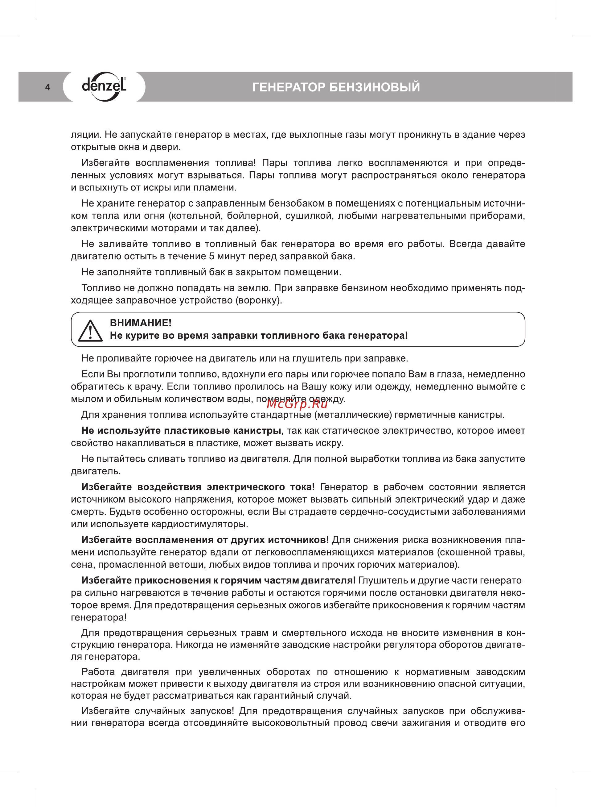 Denzel DB950 0,75 кВт 220В 4 л ручной пуск [4/16] Генератор бензиновый
