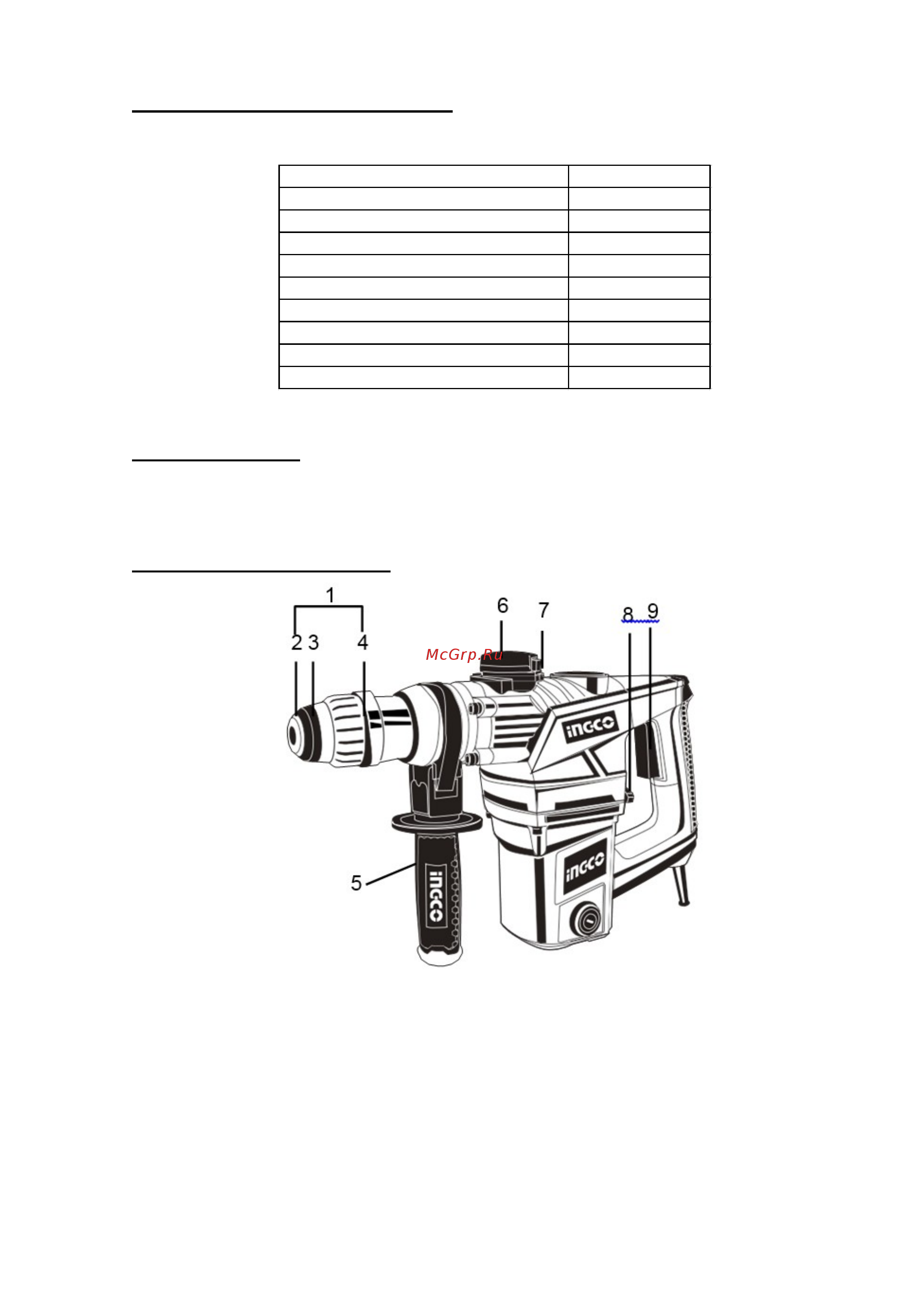 INGCO RH10508 [2/8] Описание инструмента