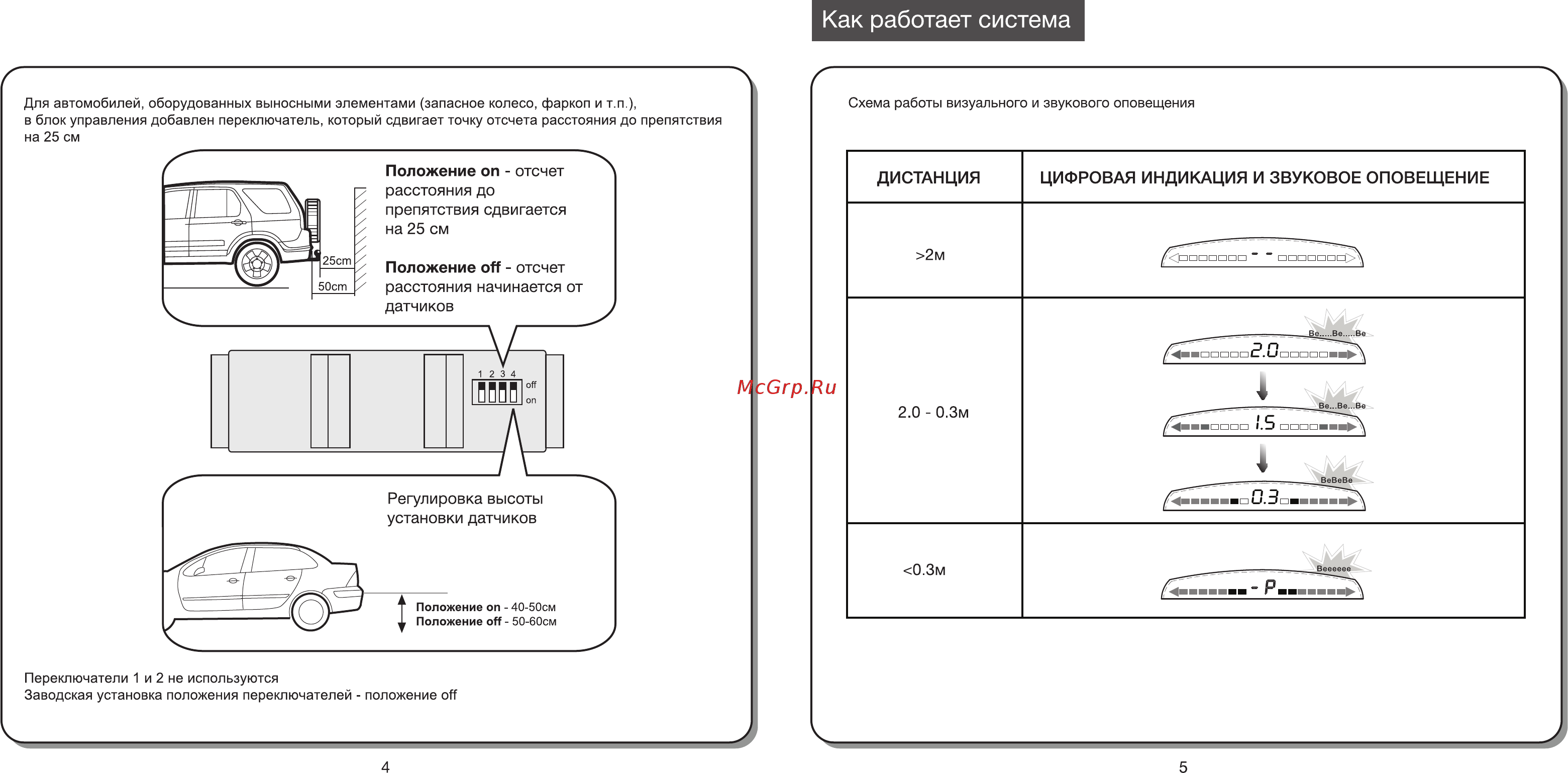 Parkmaster врезной 4 датчика [4/9] Как работает система