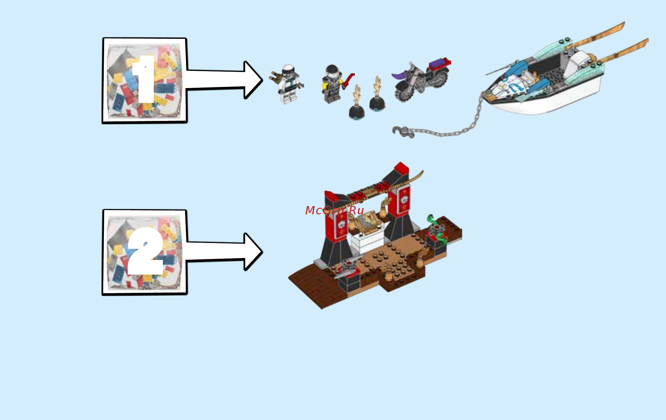 Lego Juniors Погоня на моторной лодке Зейна (10755) Инструкция по сборке онлайн [3/64] 372463