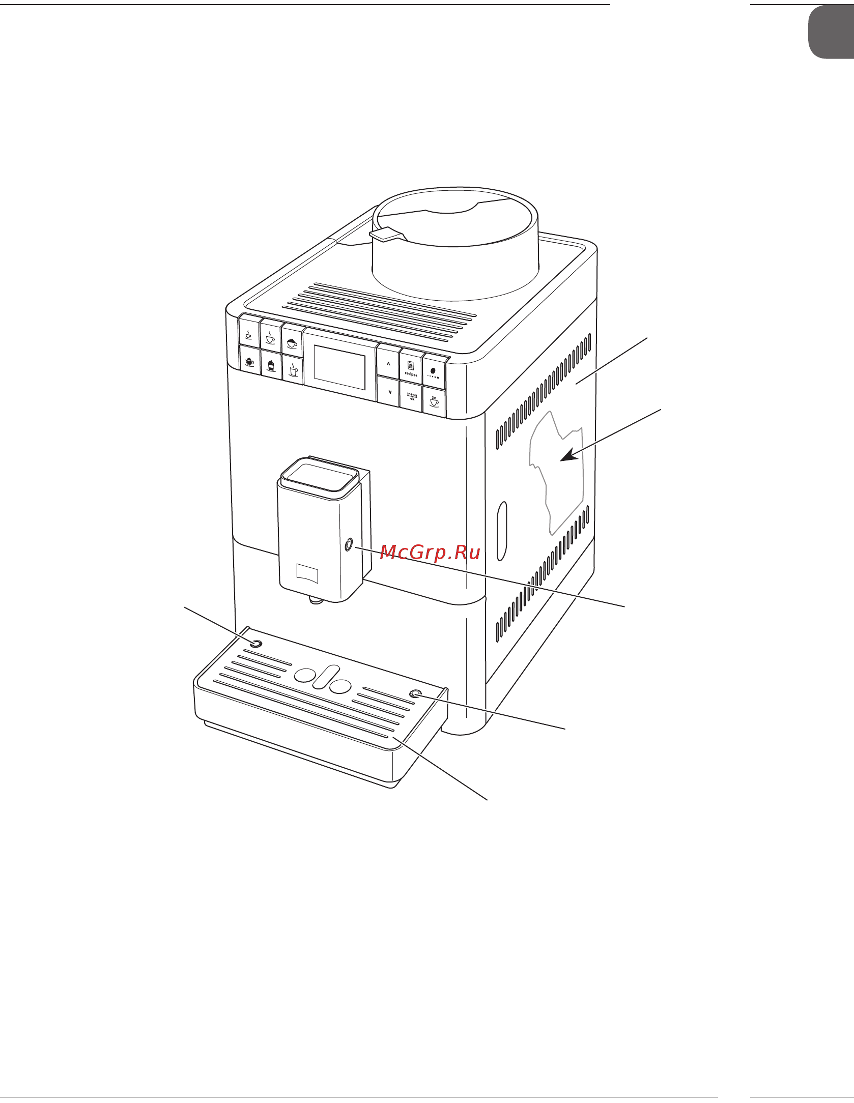 Melitta Caffeo Passione OT F 531-102 [9/752] Abb 2 gerät von rechts vorne