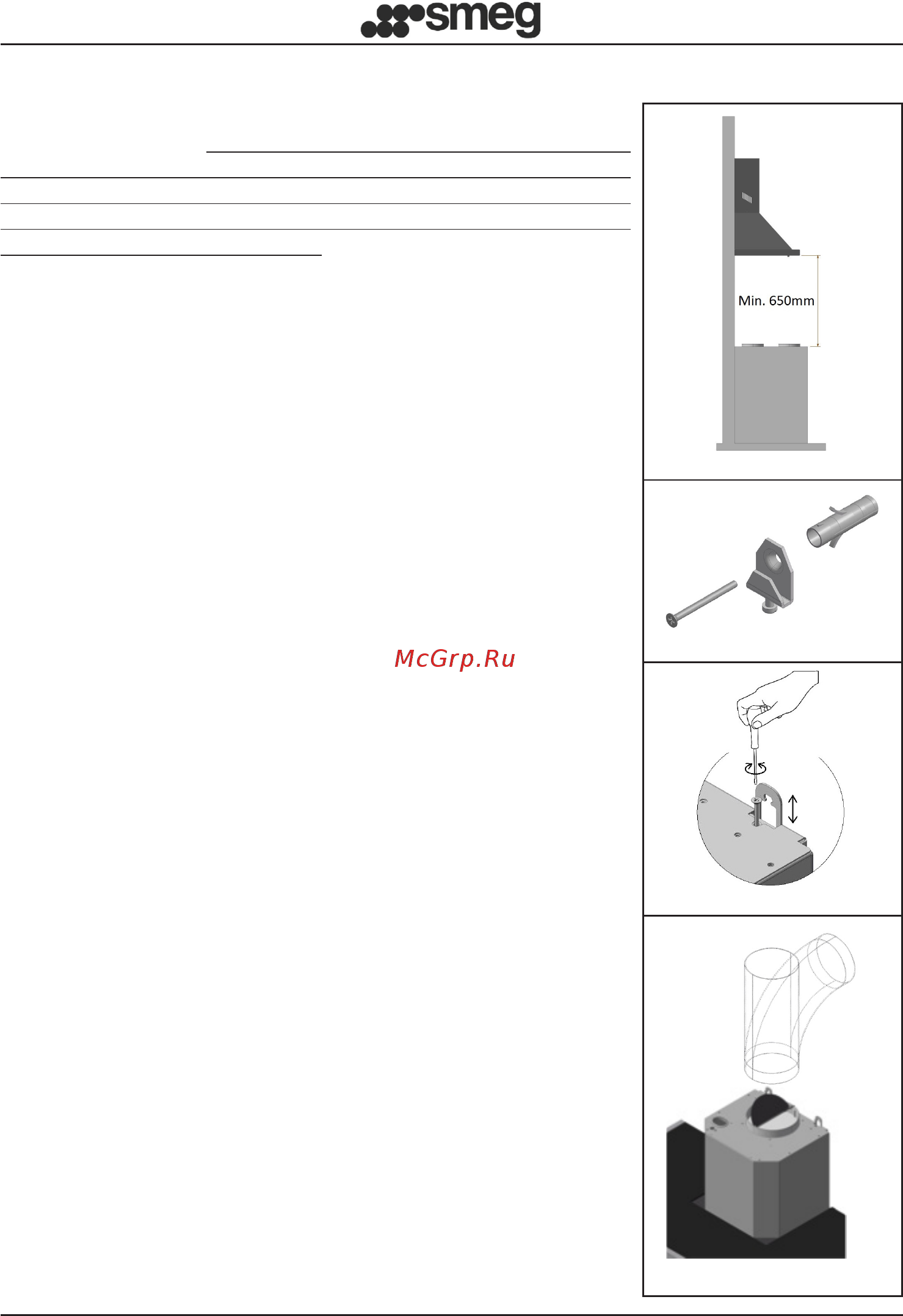 Smeg Classica KD90HNE [16/154] Installation instructions