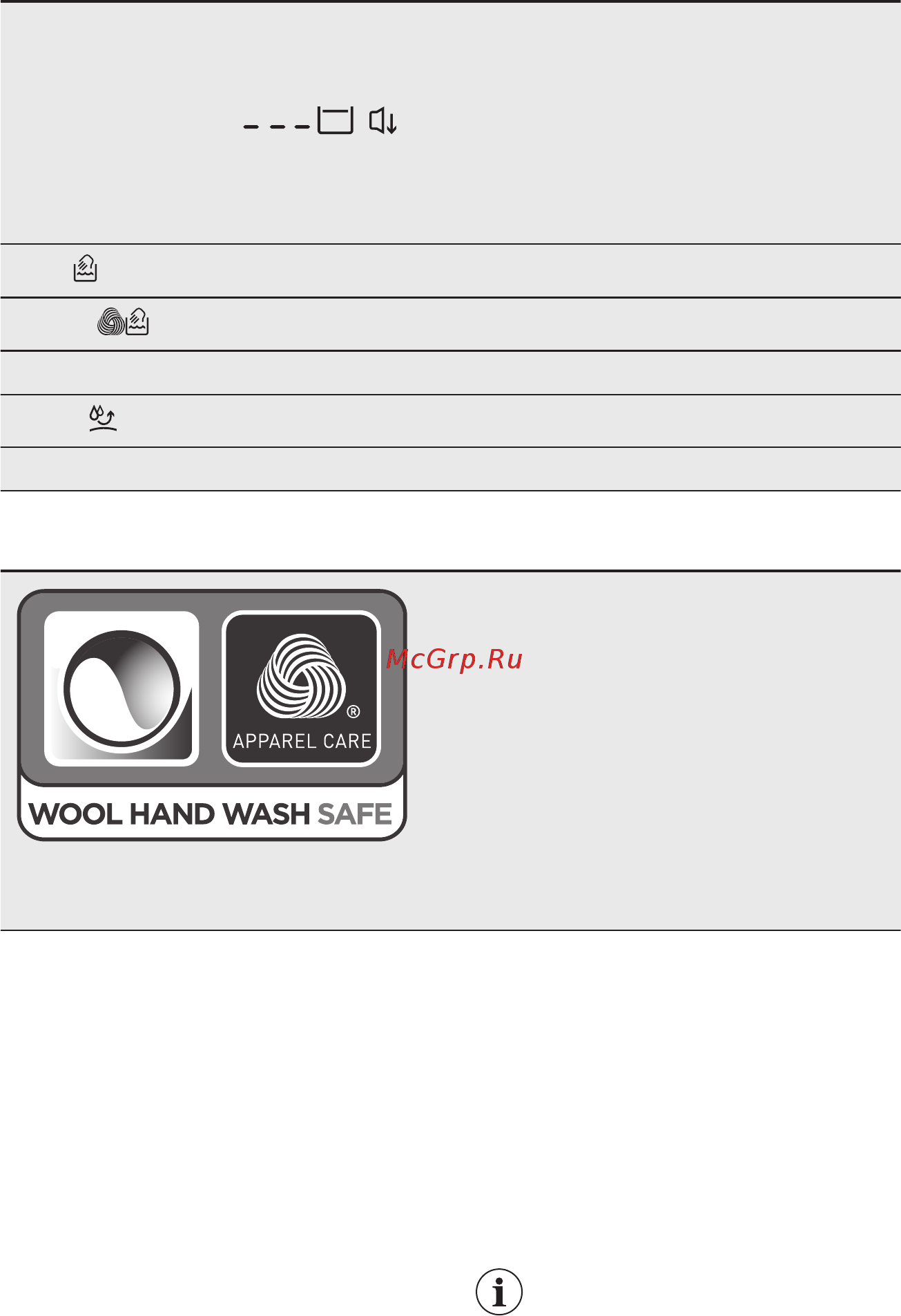 Electrolux EW6S3R 06 S [21/84] Woolmark apparel care көк