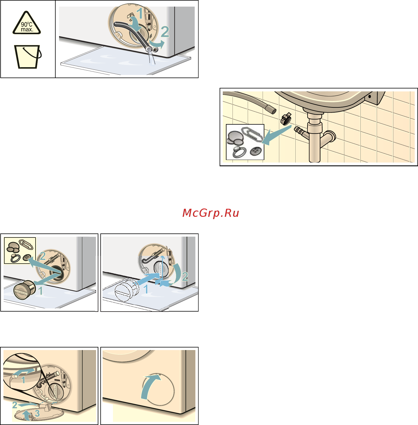 Bosch WLL24267OE [37/44] Засорение фильтрa в шланге для подачи воды