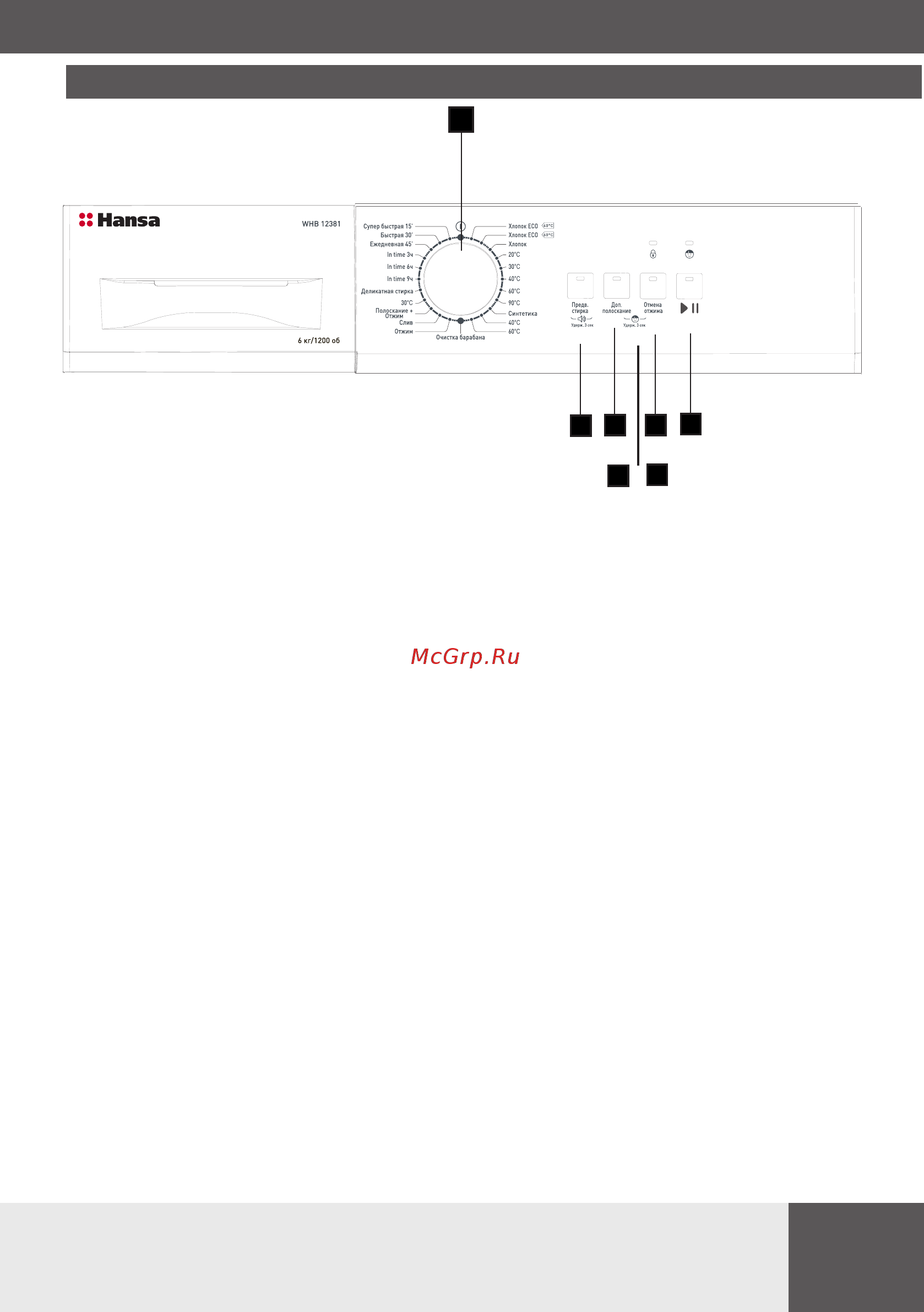 Hansa Basic Line WHB 12381 Белый Инструкция по эксплуатации онлайн [21/33] 373657