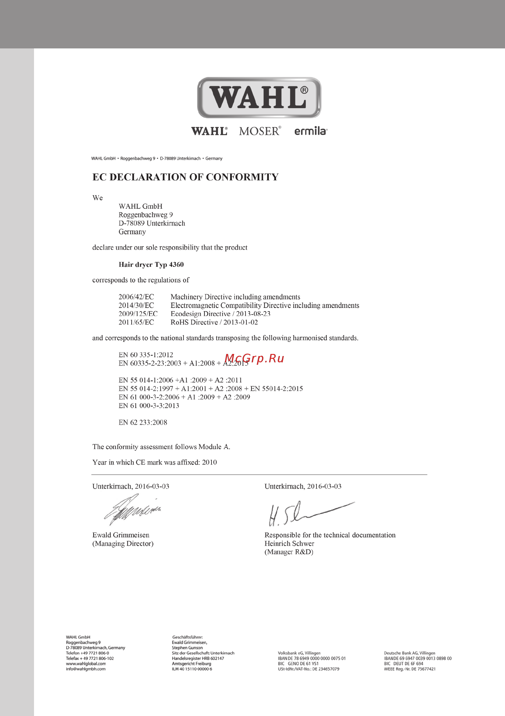 Moser Protect 4360-0055 Gold Инструкция по эксплуатации онлайн [144/144] 373660