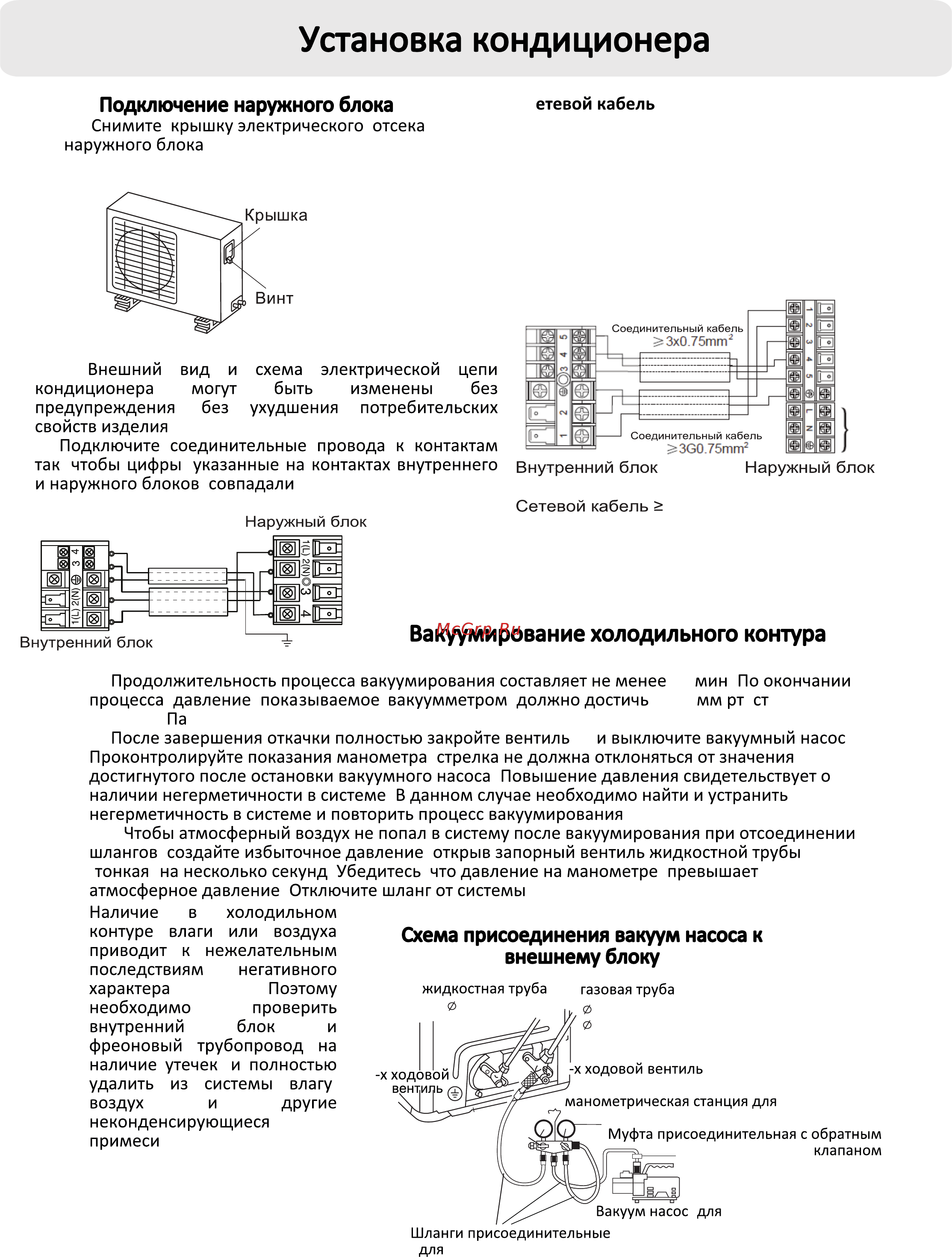 Haier Tibio HSU-07HT103/R2 Белый [22/30] Для инверторных моделей используется кабель управления 4х1 5 мм 1 фаза 2 ноль 3 управление 4 земля grn