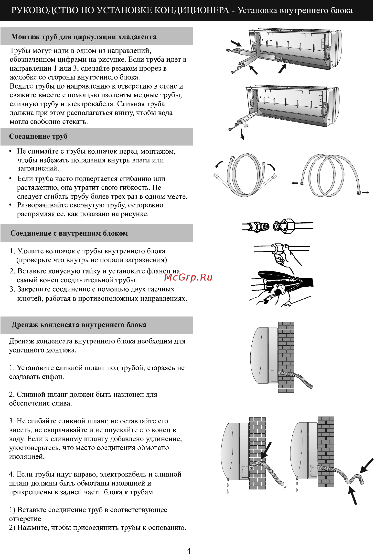 ABION ASH-C 127 DC/ARH-C 127 DC Inverter [16/25] Дренаж конденсата внутреннего блока