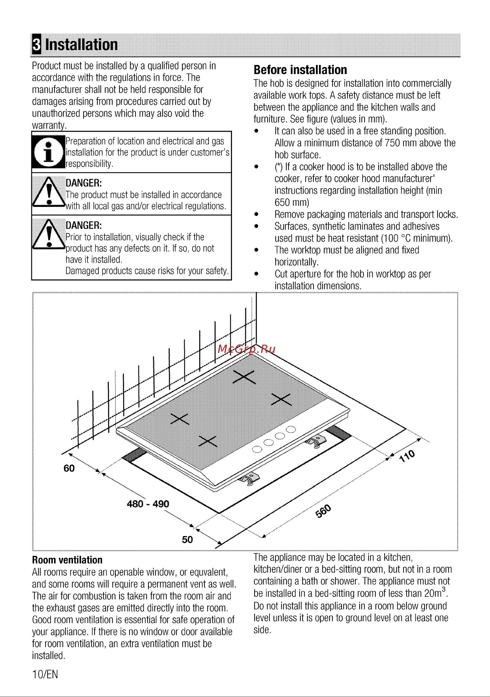Beko HIMG64235SX [10/40] J installation