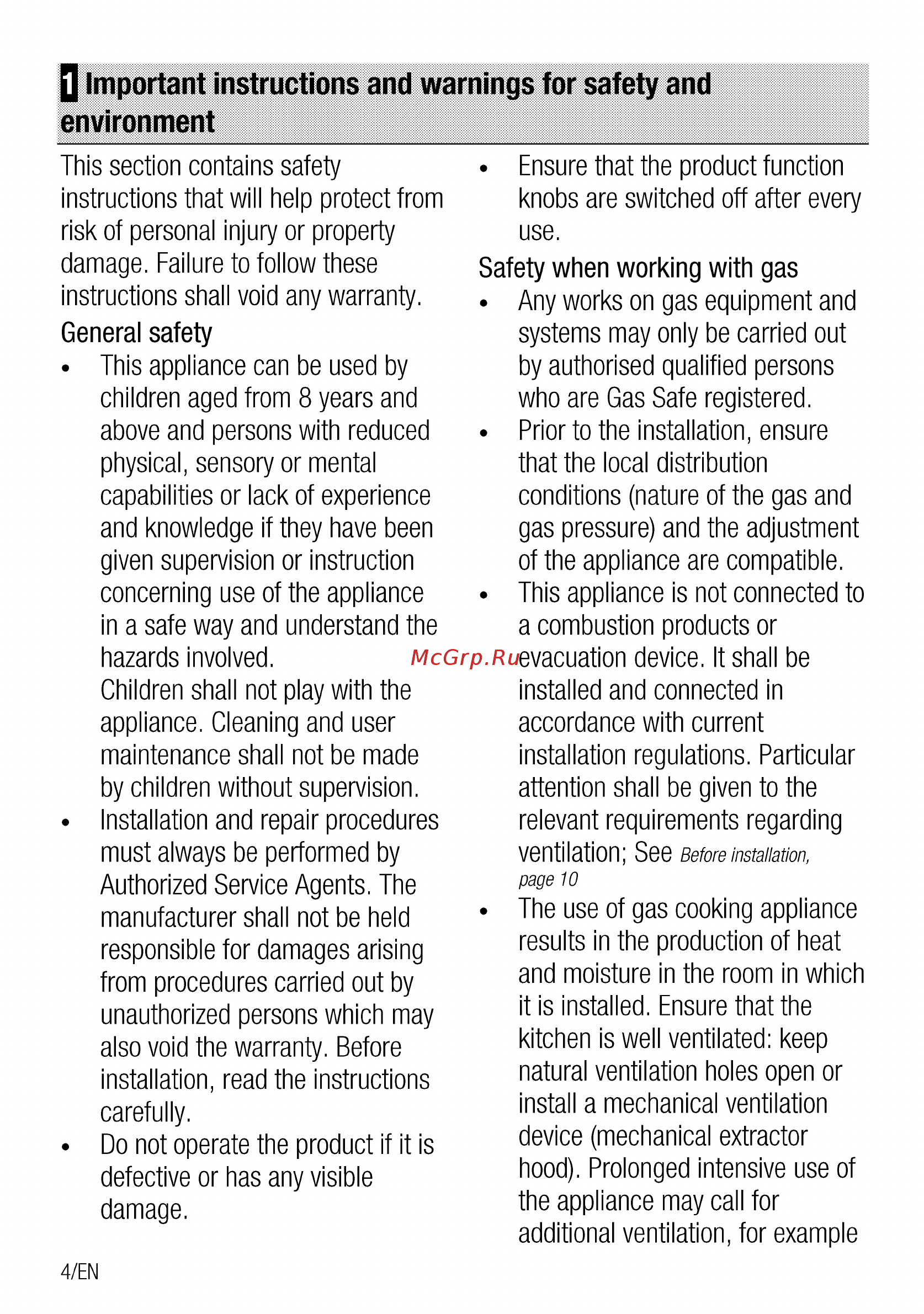 Beko HIZG 64120 B (X) [4/40] Q important instructions and warnings for safety and