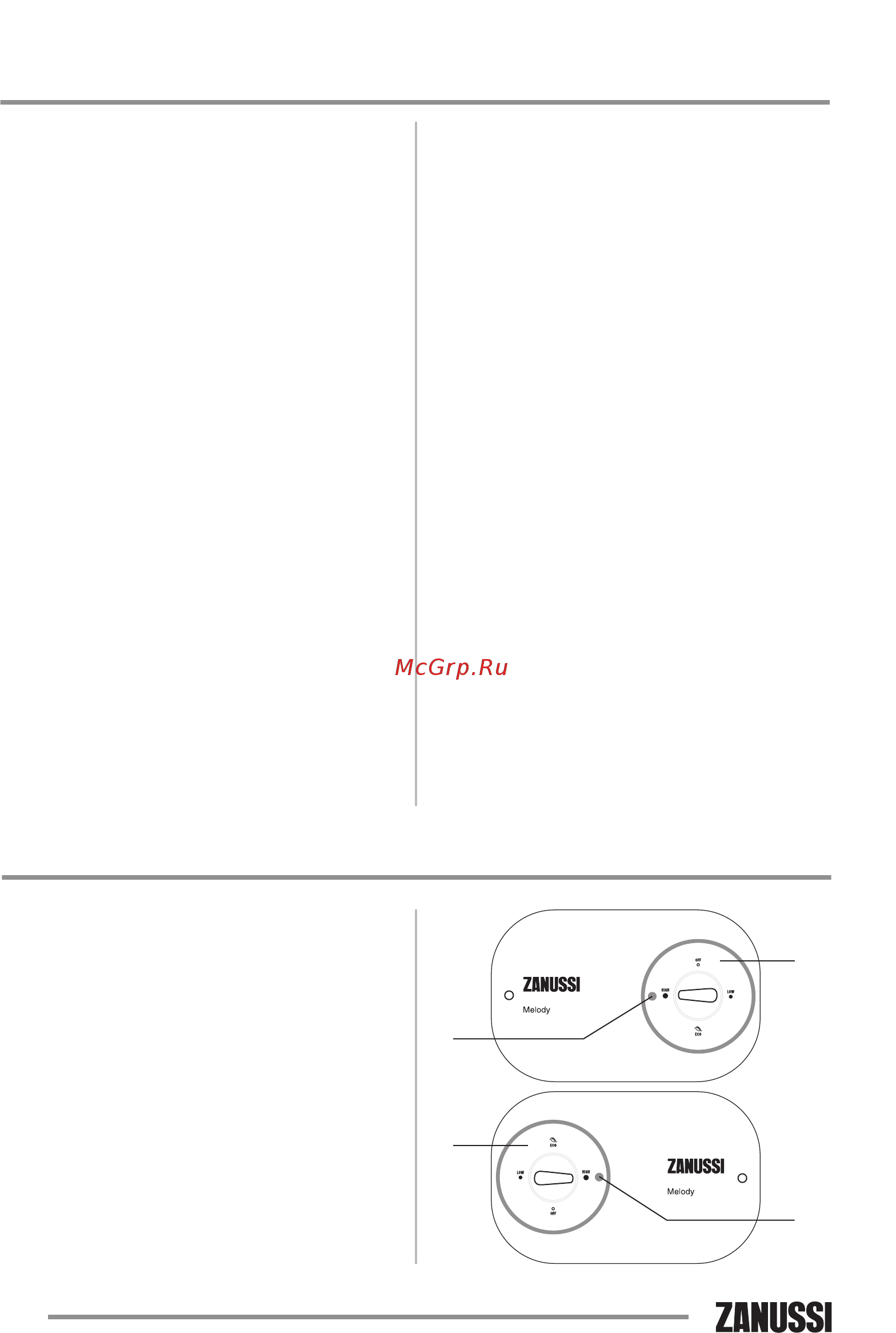 Zanussi Melody O ZWH/S 15 [4/32] Панель управления