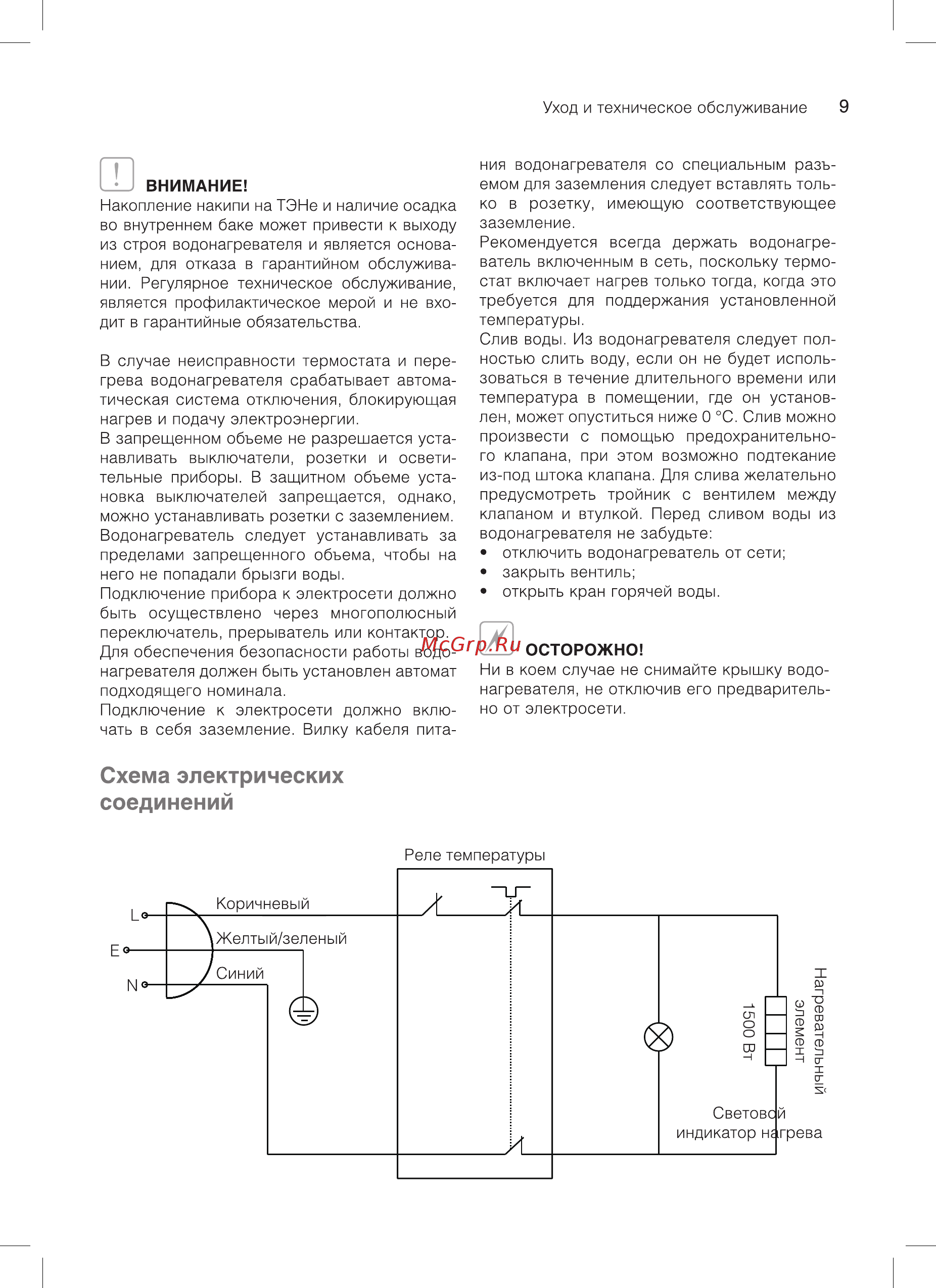 Ballu BWH/S 30 Primex НС-1121583 [9/20] Схема электрических соединений