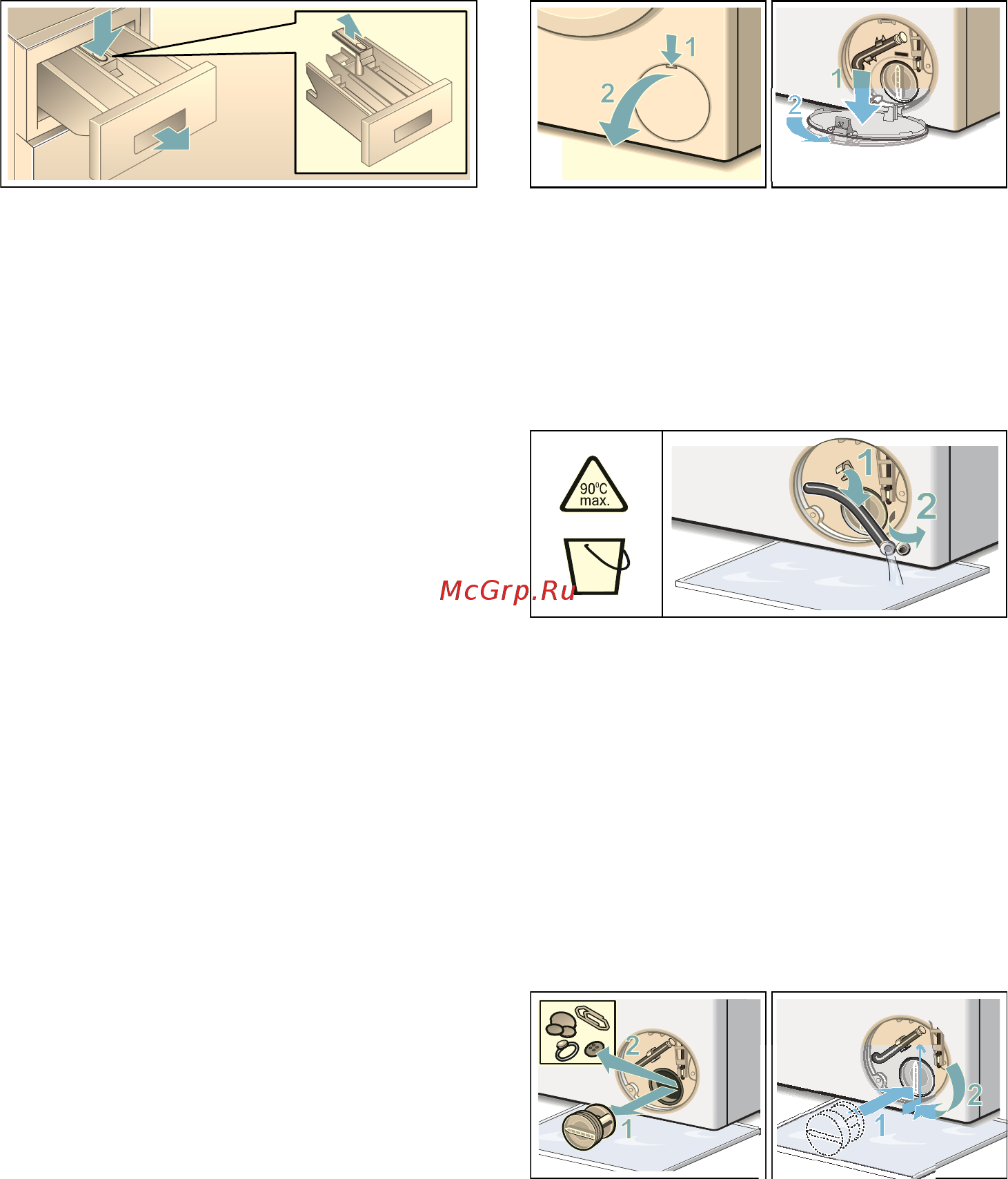 Bosch WLL24347OE [38/48] Насос для стирального раствора засорен