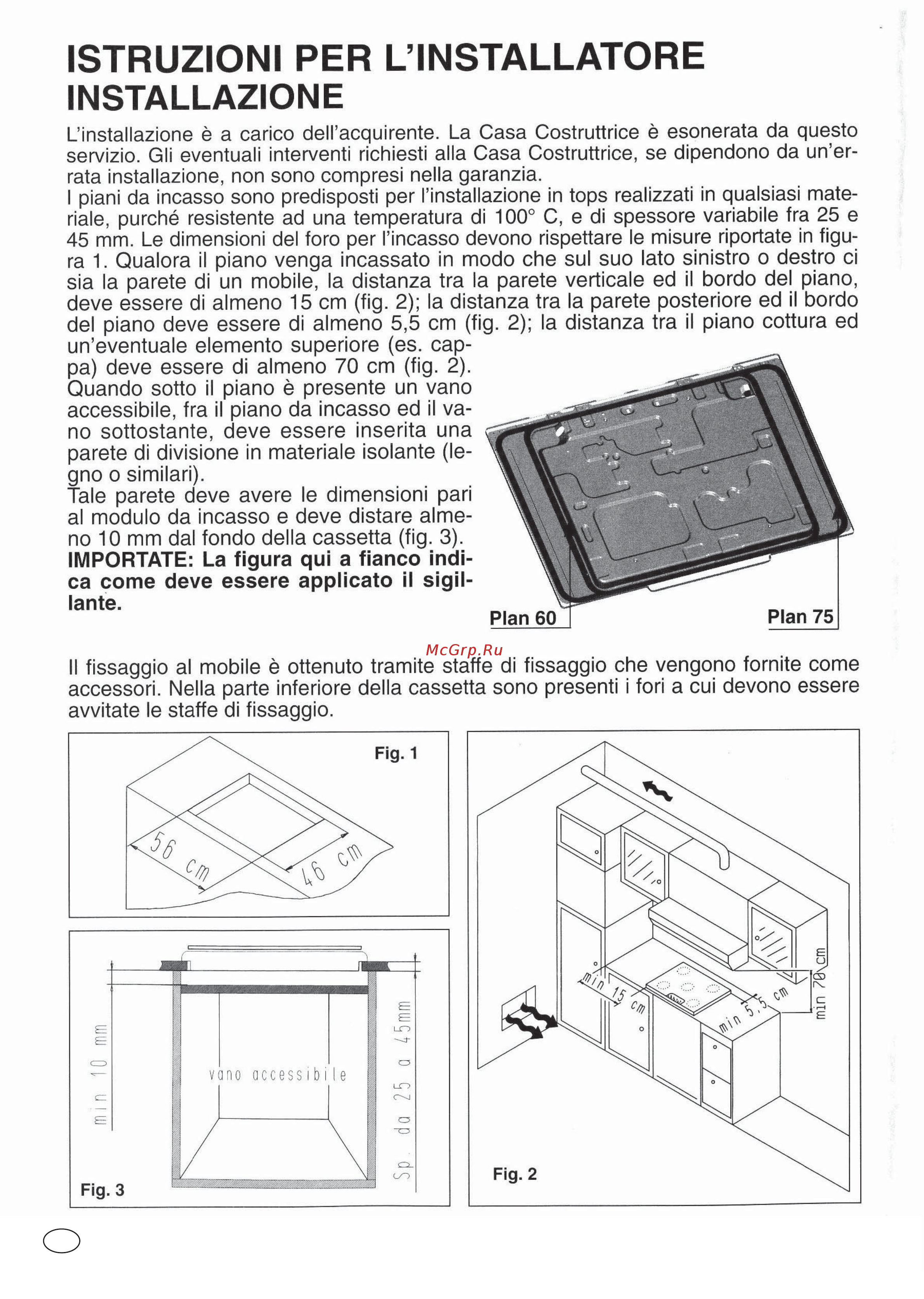 Candy PGC640SQBA 33800834 [6/104] Istruzioni per l installatore installazione
