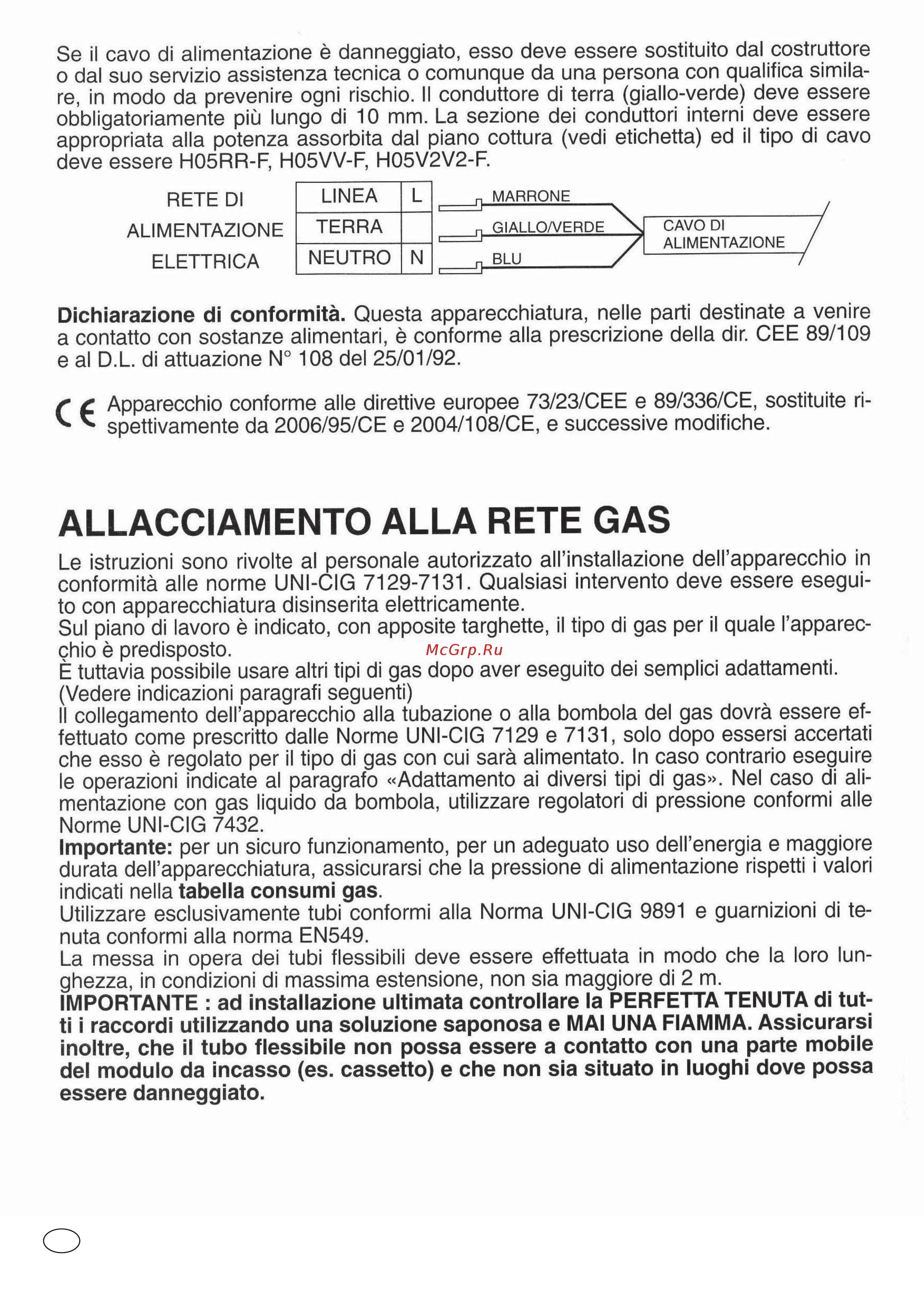 Candy PGC640SQBA 33800834 [8/104] Allacciamento alla rete gas
