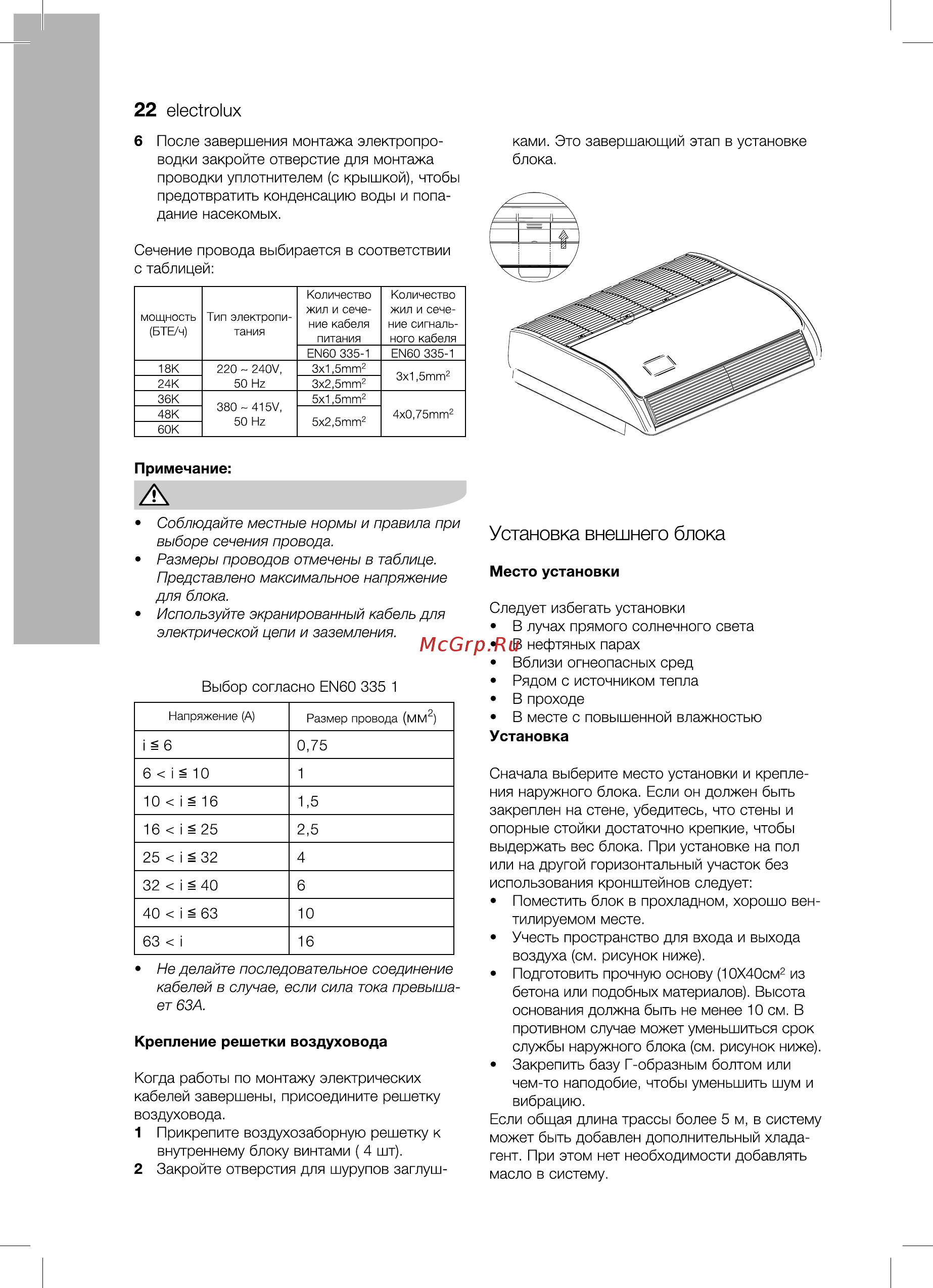 Electrolux EACU-36H/UP2/N3 [22/36] Установка внешнего блока