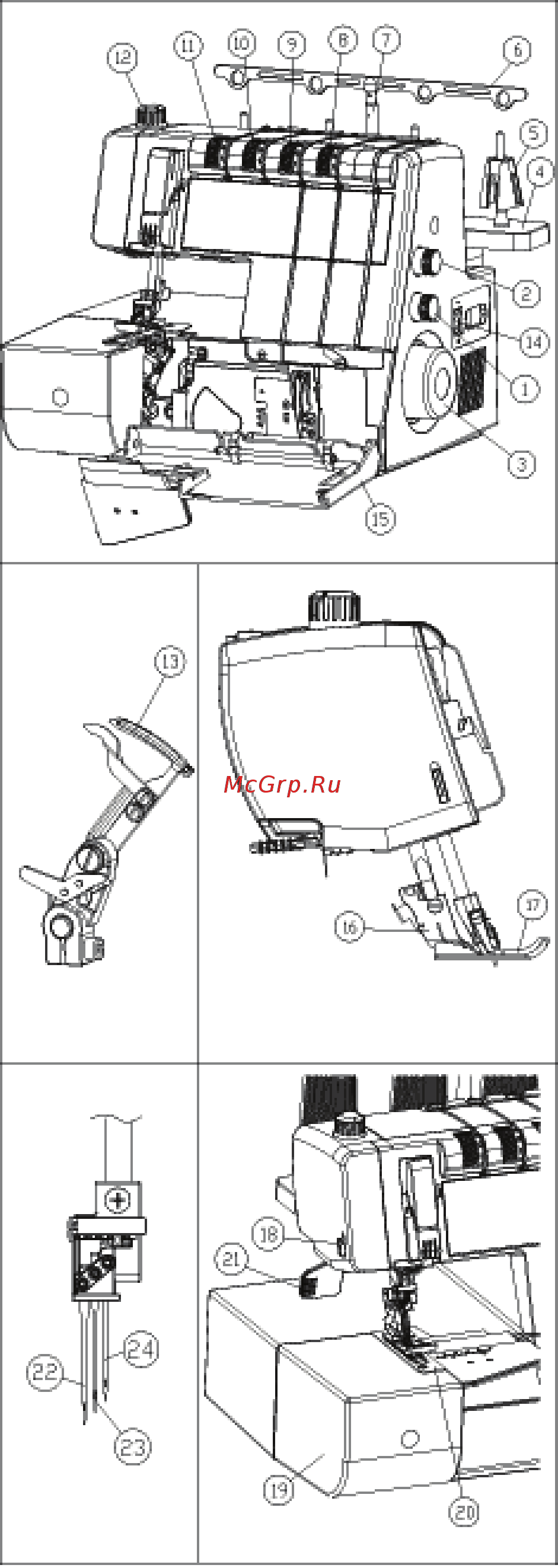 Leader VS 400D Cover Stitch [4/27] Знакомство с машиной наименование частей
