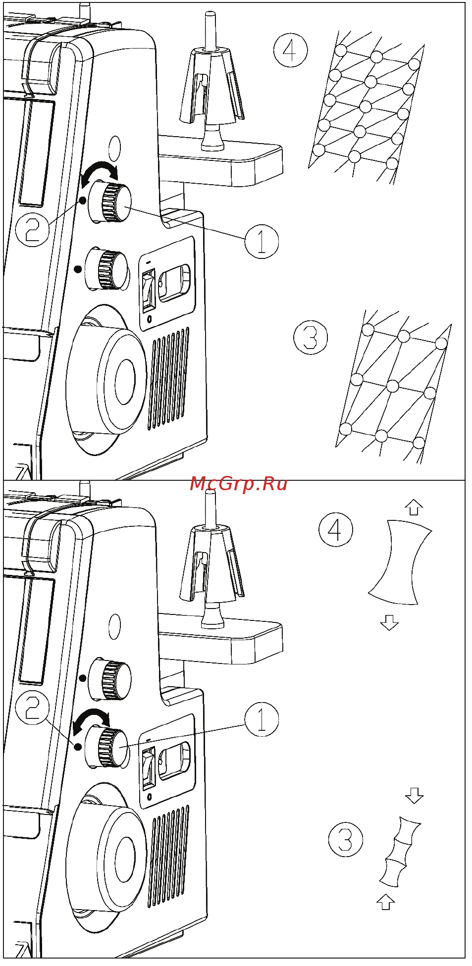 Leader VS 400D Cover Stitch [9/27] Изменение дифференциальной подачи ткани
