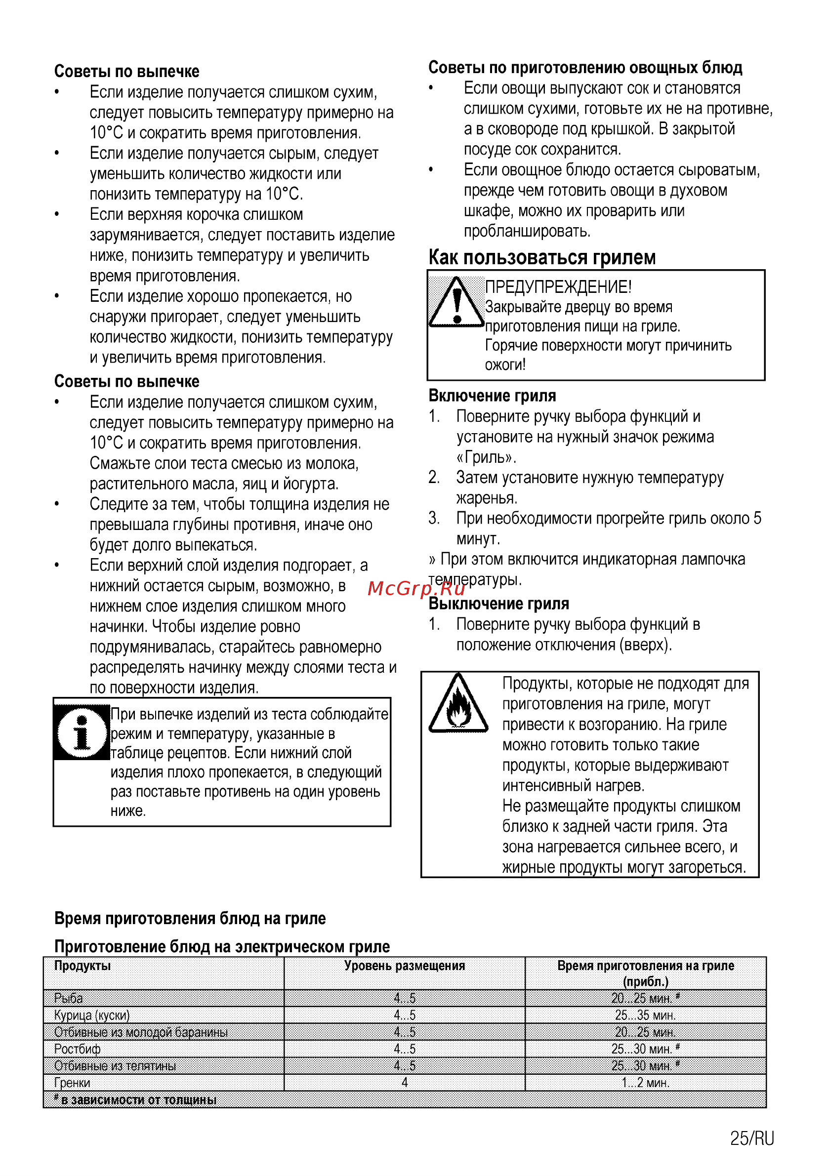 Beko BIM 35300 XMS [25/32] Как пользоваться грилем