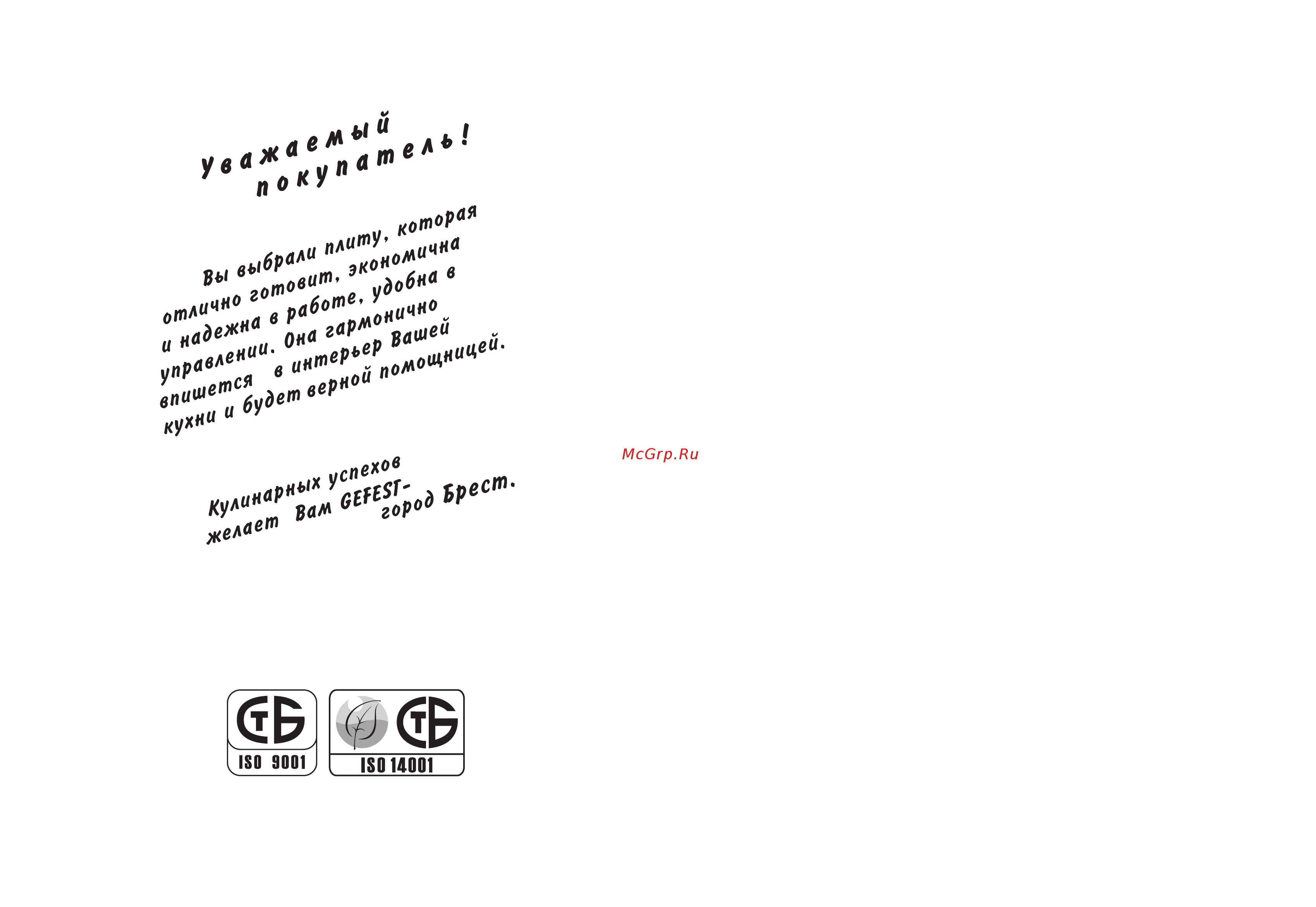 Gefest GC 532 E2 WH Инструкция по эксплуатации онлайн [2/28] 730186