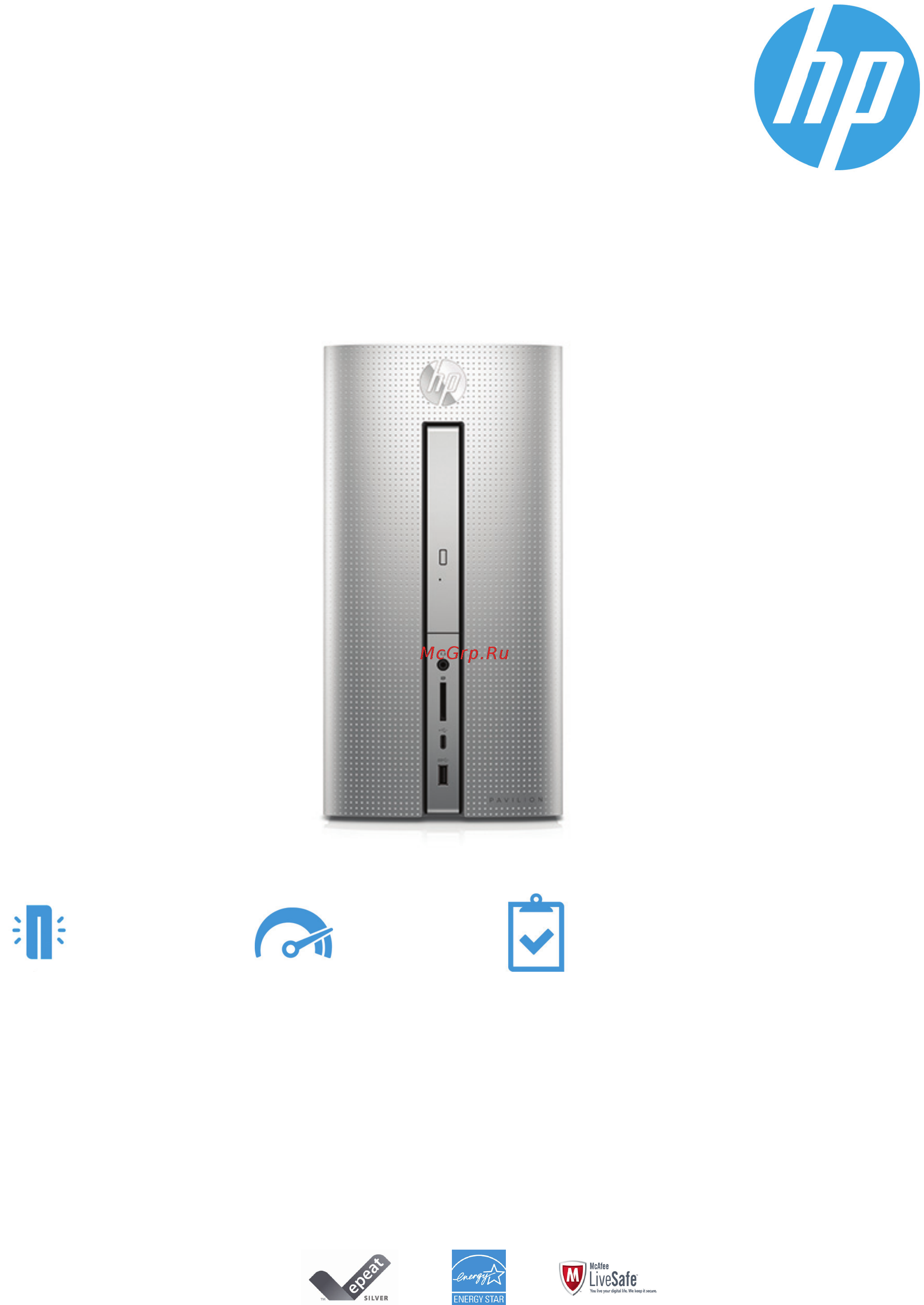 HP Pavilion 570-p005ur 1ZP81EA Инструкция по эксплуатации онлайн