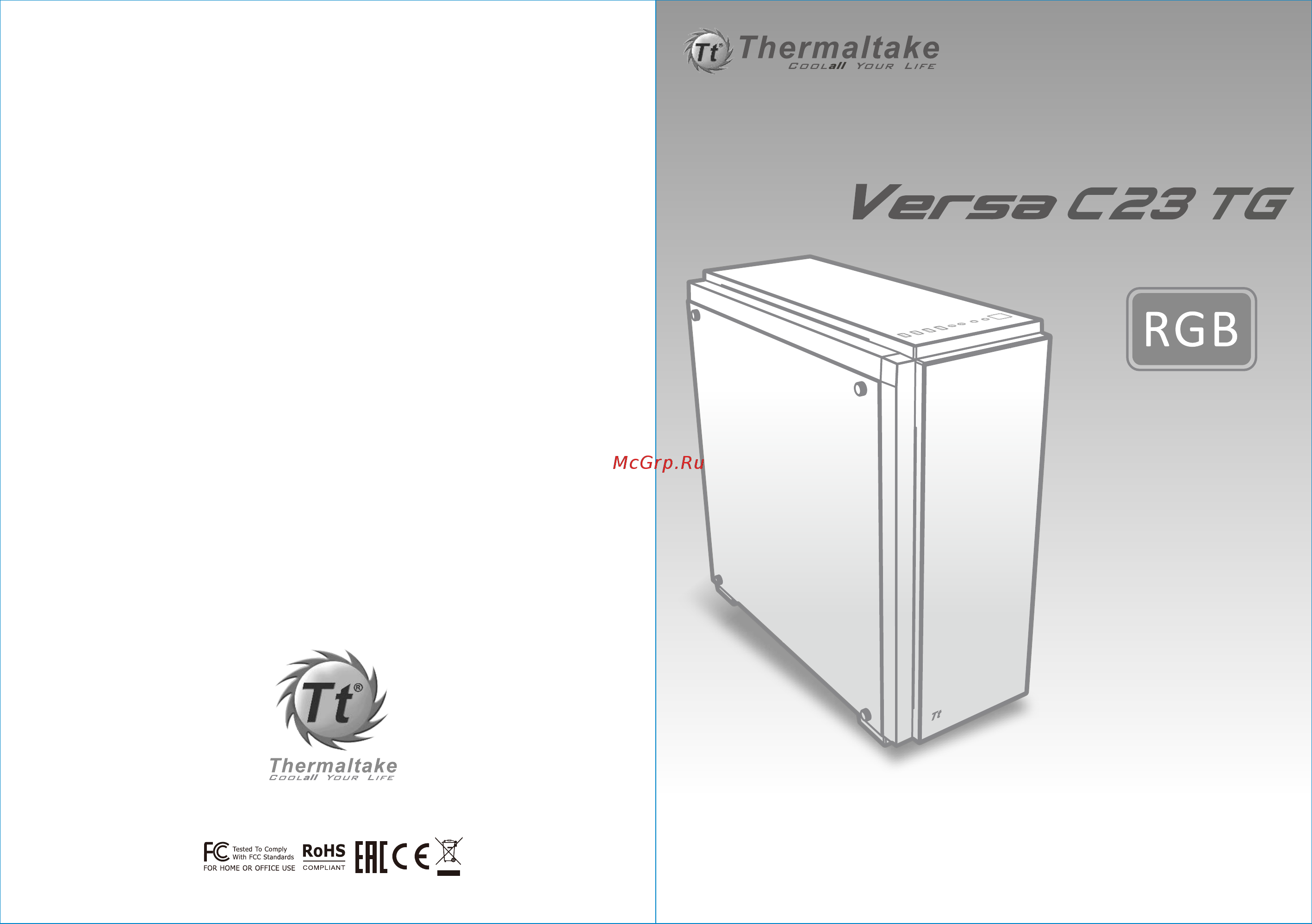 Thermaltake Versa C23 TG RGB CA-1H7-00M1WN-00 Инструкция по эксплуатации онлайн