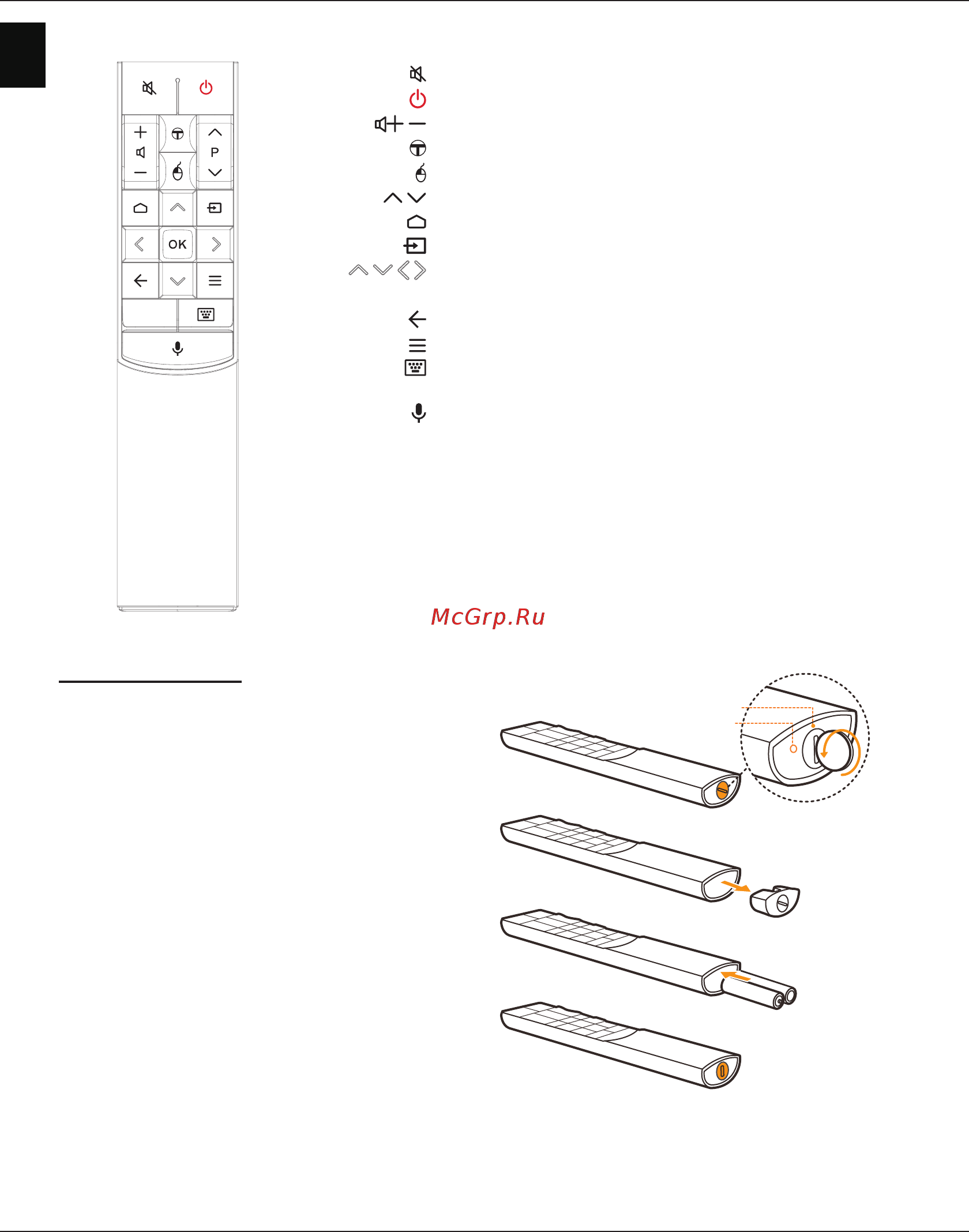 Tcl L49C2US Серебристый [8/17] Упрощенный пульт ду