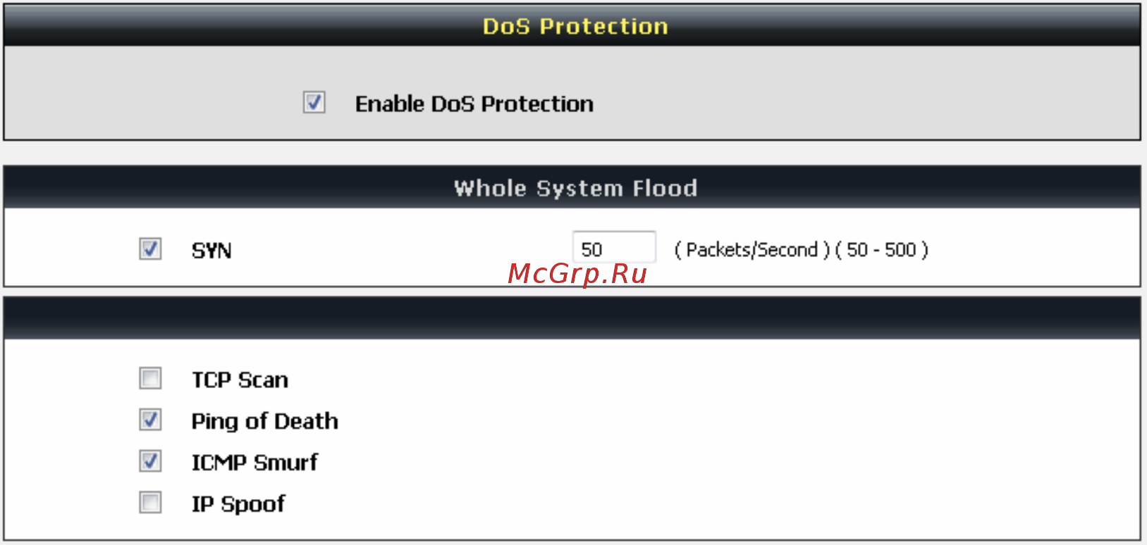 D-Link DVG-5004S/D1A Черный [61/83] 4 11 dos protection