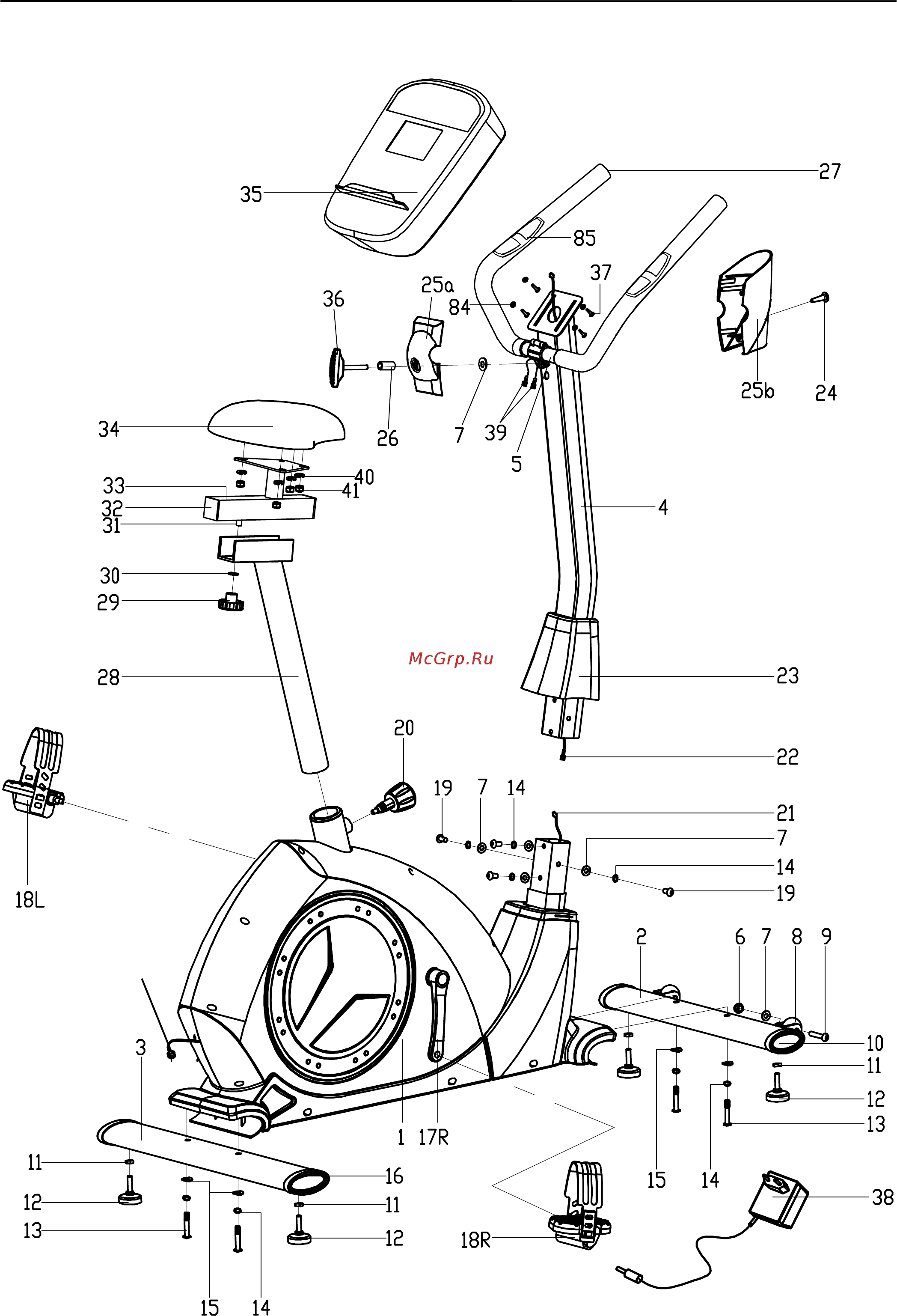 NordicTrack VX400 NTIVEX83014 [16/20] Сборочный чертеж модель no ntivex83014 part 1