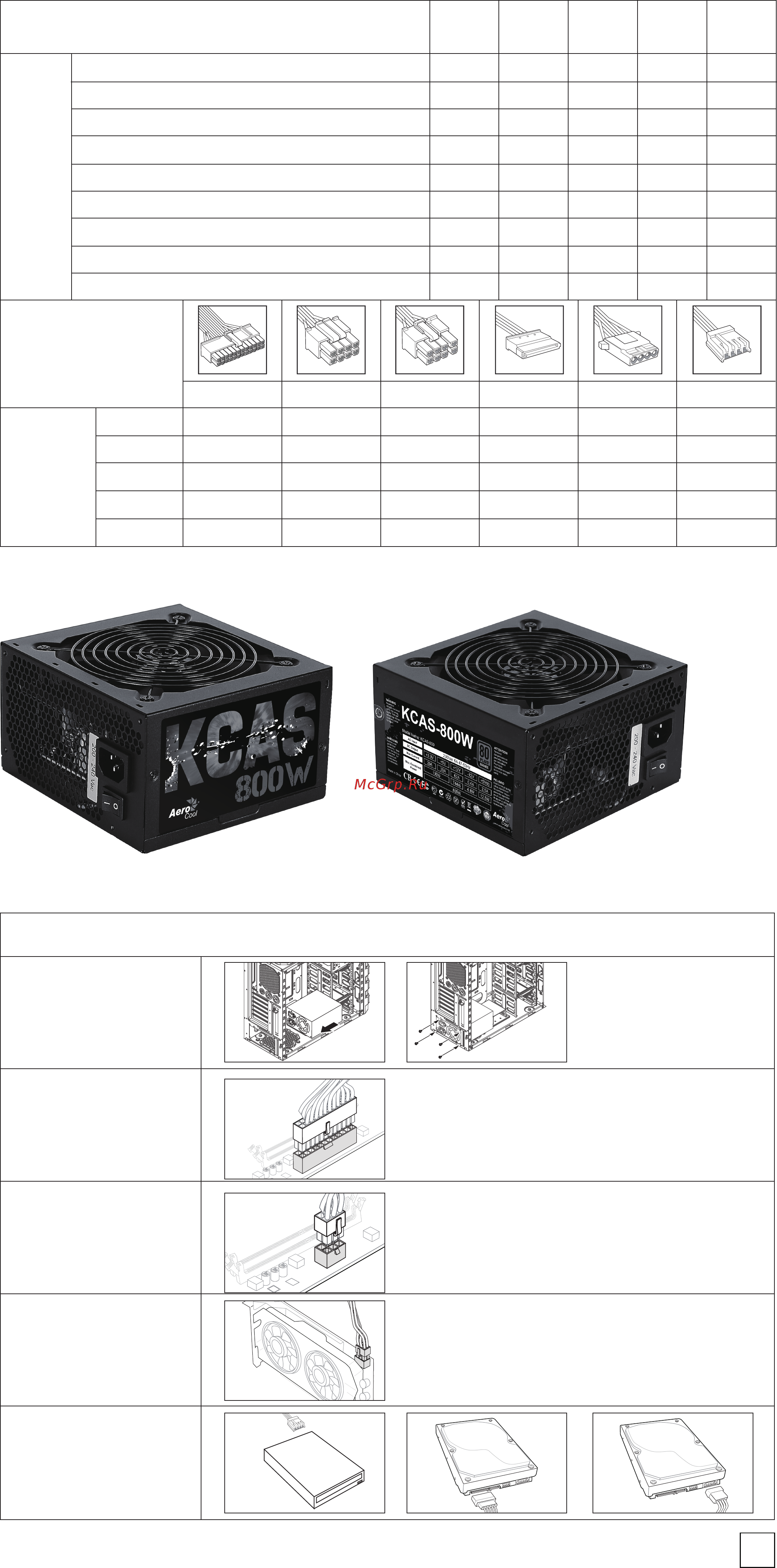 Aerocool KCAS-1000M [2/2] Инструкция по установке